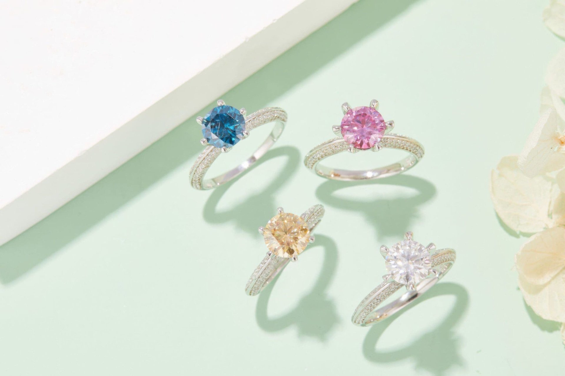 1.5 Carat Round Moissanite Solitaire Ring | Pavé Cathedral Band | DEF VVS in 925 Silver - Image 3