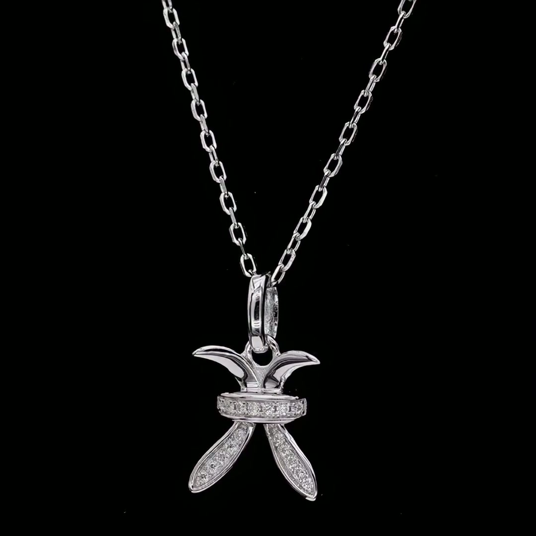 Pisces Zodiac Moissanite Pendant Necklace | Pavé Glyph | 925 Sterling Silver product video thumbnail