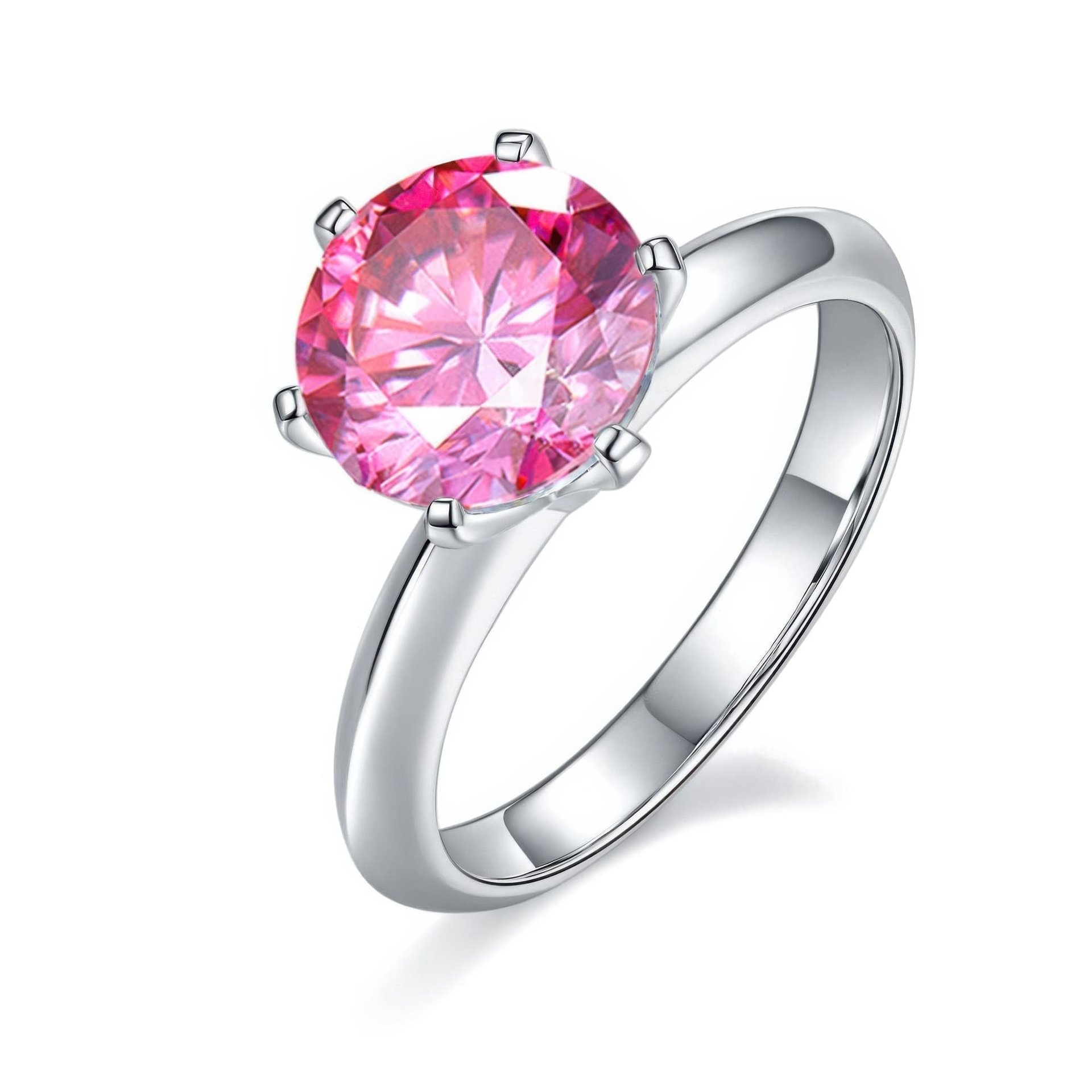 3 Carat Six-Prong Round Moissanite Solitaire Ring | 9.5mm DEW | 925 Sterling Silver