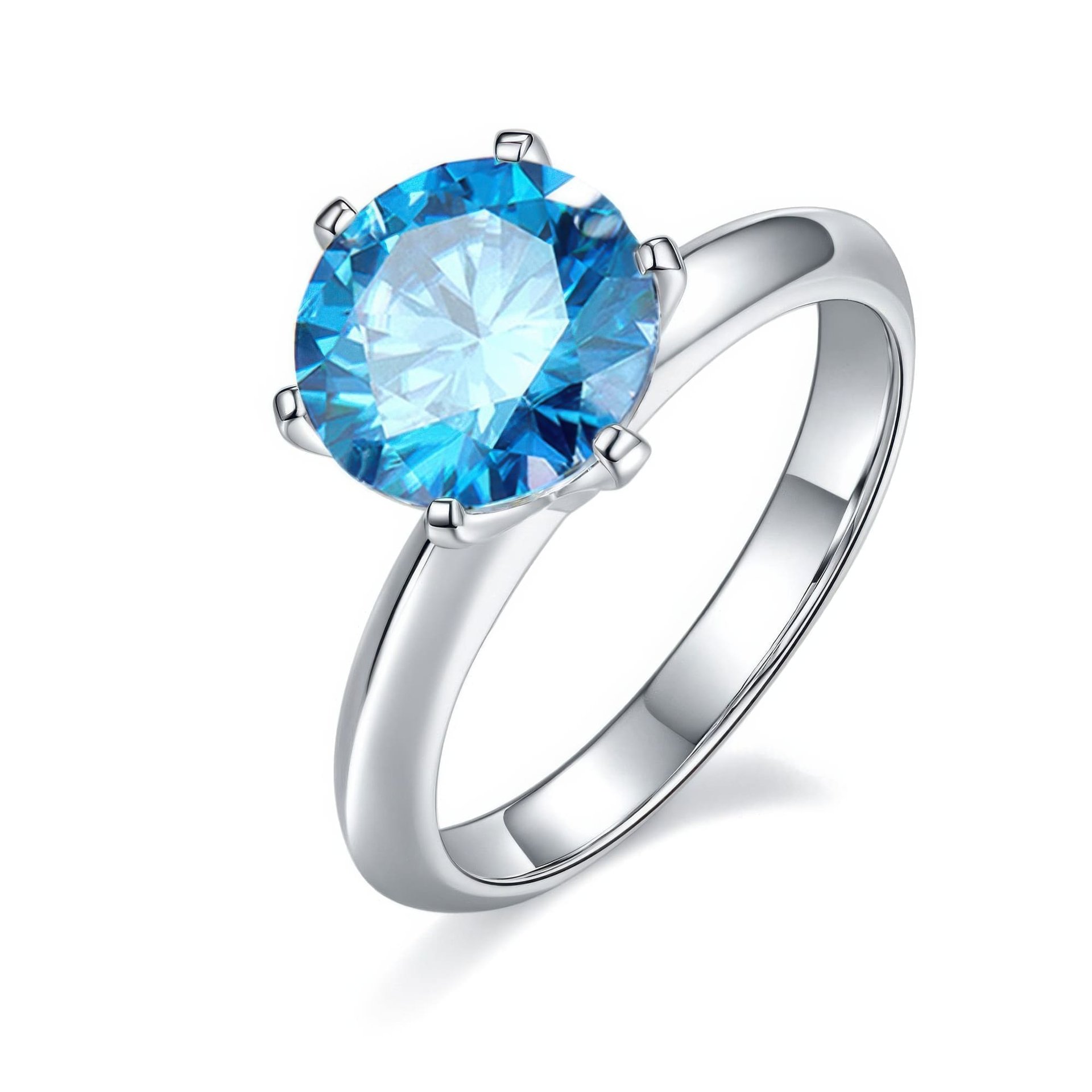 3 Carat Six-Prong Round Moissanite Solitaire Ring | 9.5mm DEW | 925 Sterling Silver - Image 5