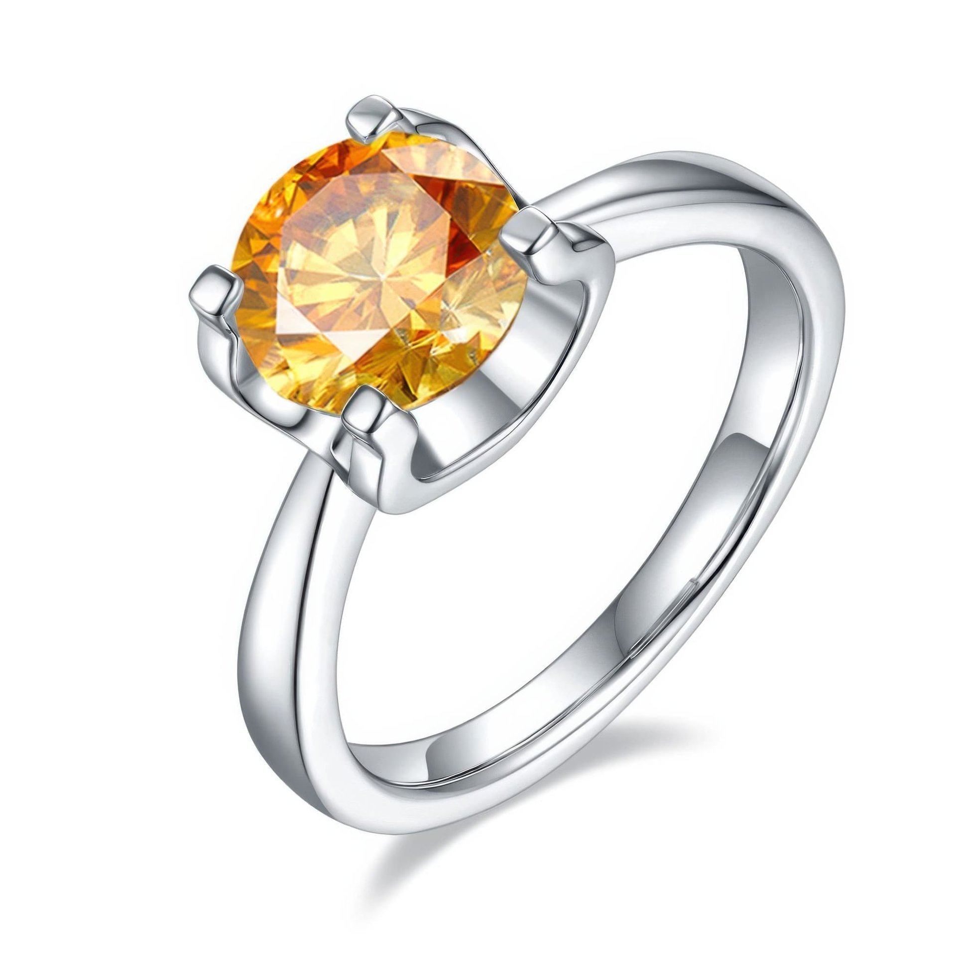 2ct Round Brilliant Moissanite Solitaire Ring (8mm DEW) | Bold Box-Prong 925 Sterling Silver - Image 4