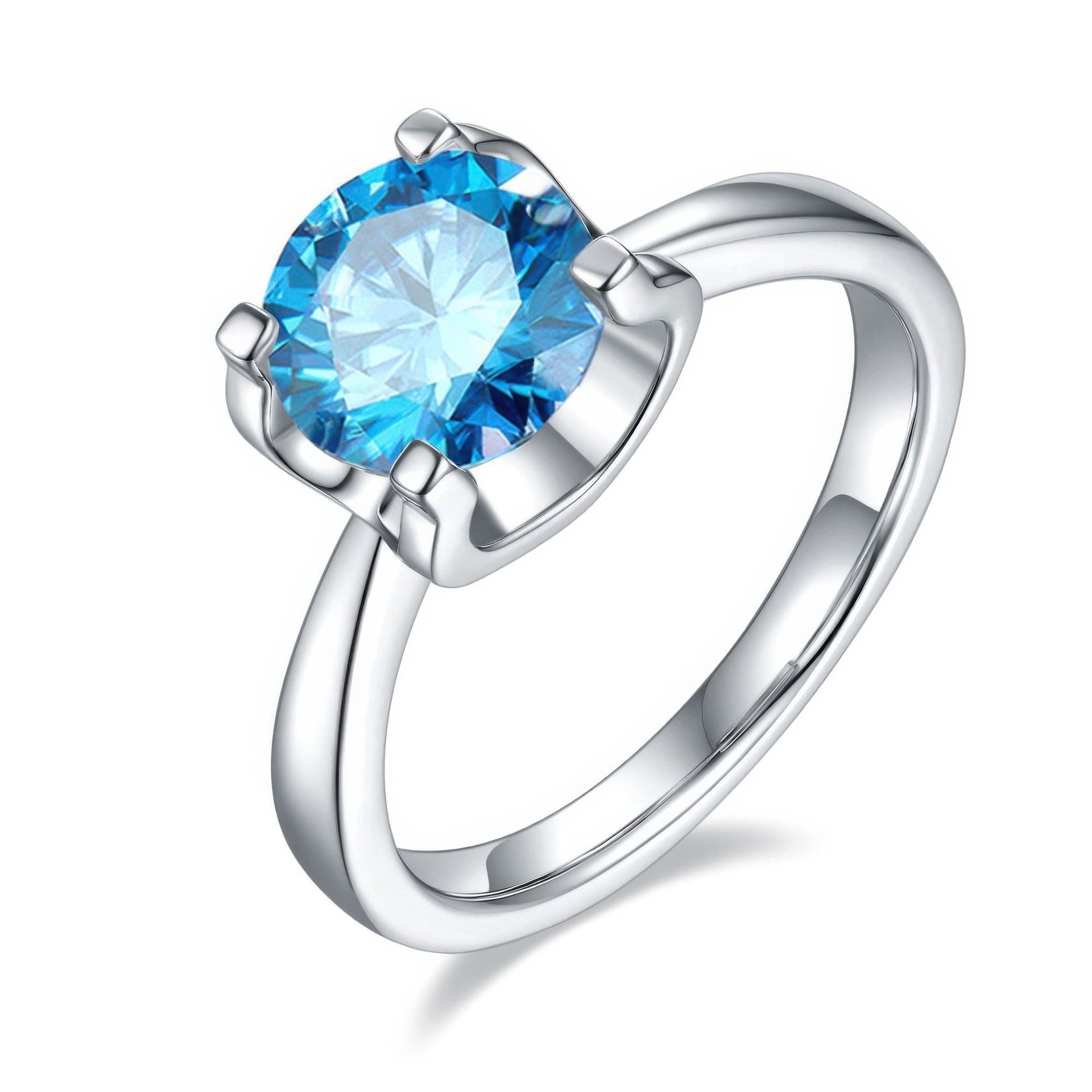 2ct Round Brilliant Moissanite Solitaire Ring (8mm DEW) | Bold Box-Prong 925 Sterling Silver - Image 5