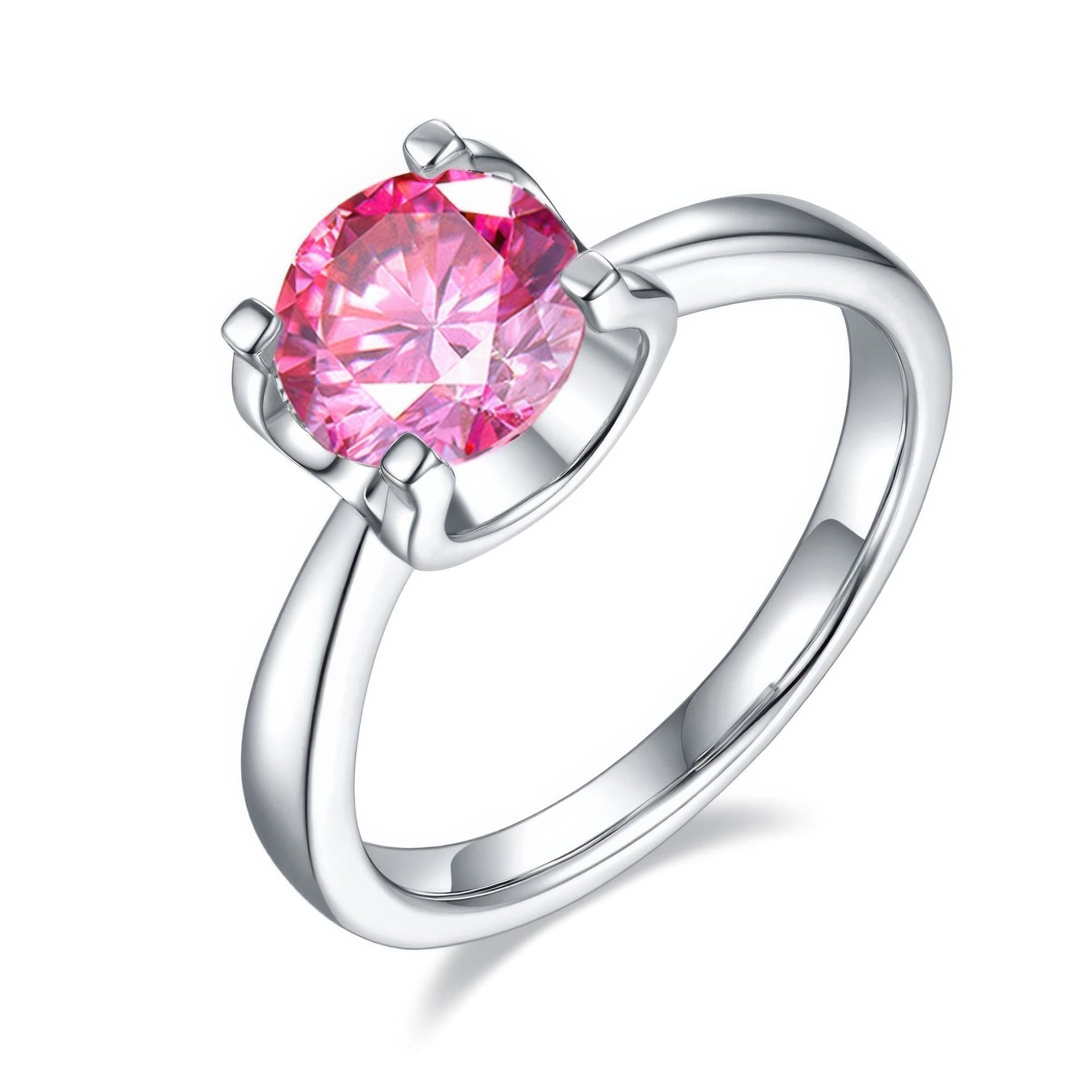 1.5ct Round Moissanite Solitaire Ring | 7.5mm DEW | 925 Sterling Silver