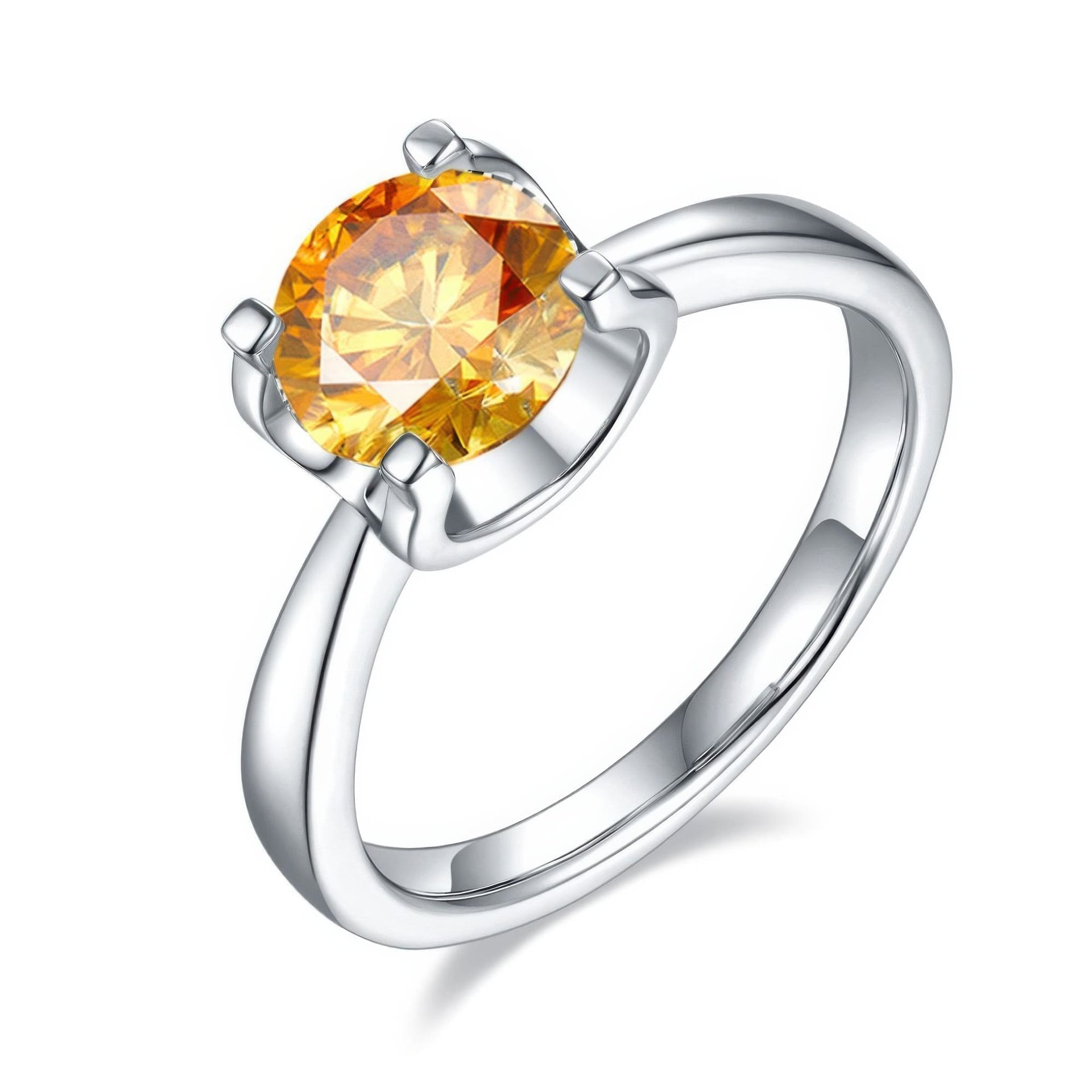 1.5ct Round Moissanite Solitaire Ring | 7.5mm DEW | 925 Sterling Silver - Image 4
