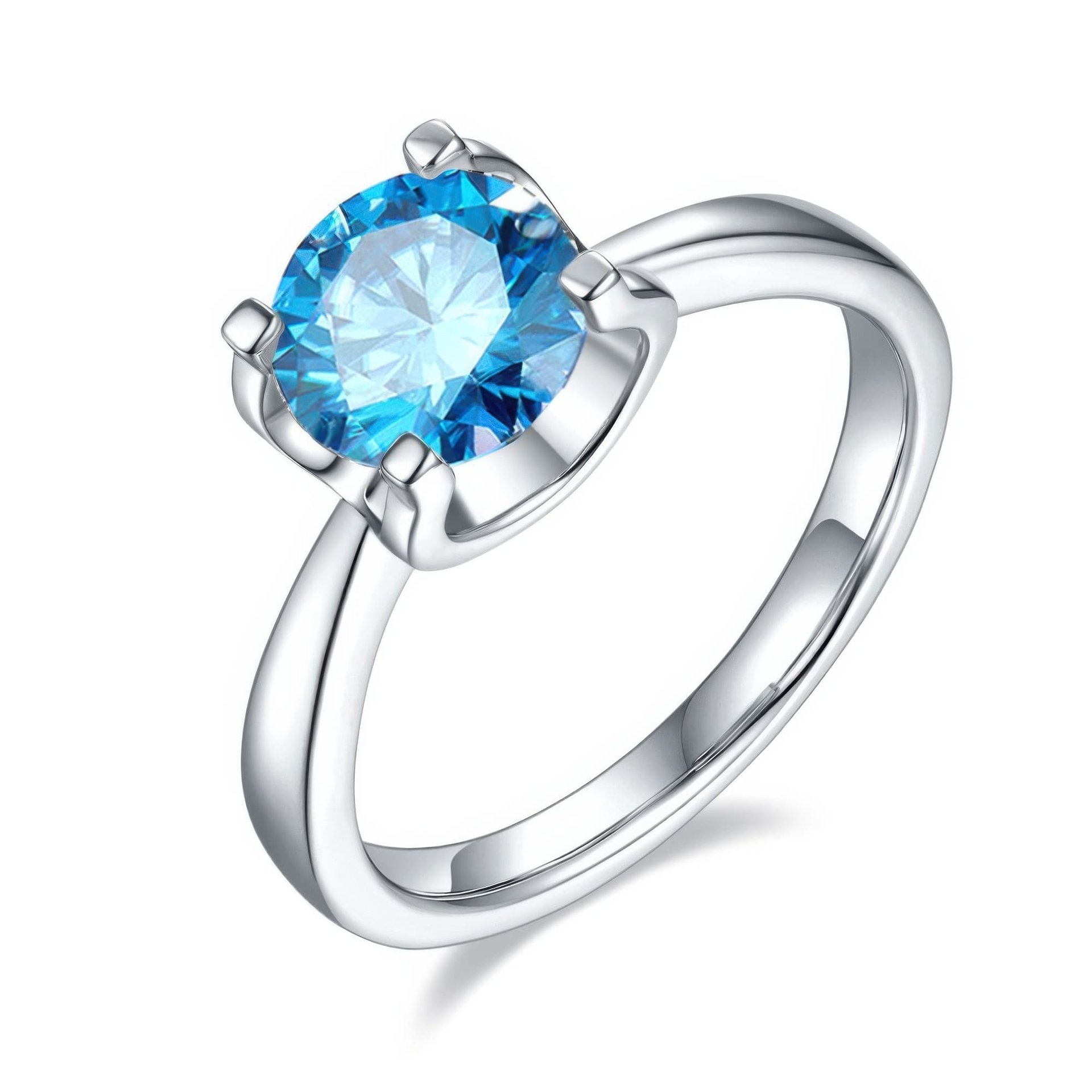 1.5ct Round Moissanite Solitaire Ring | 7.5mm DEW | 925 Sterling Silver - Image 5