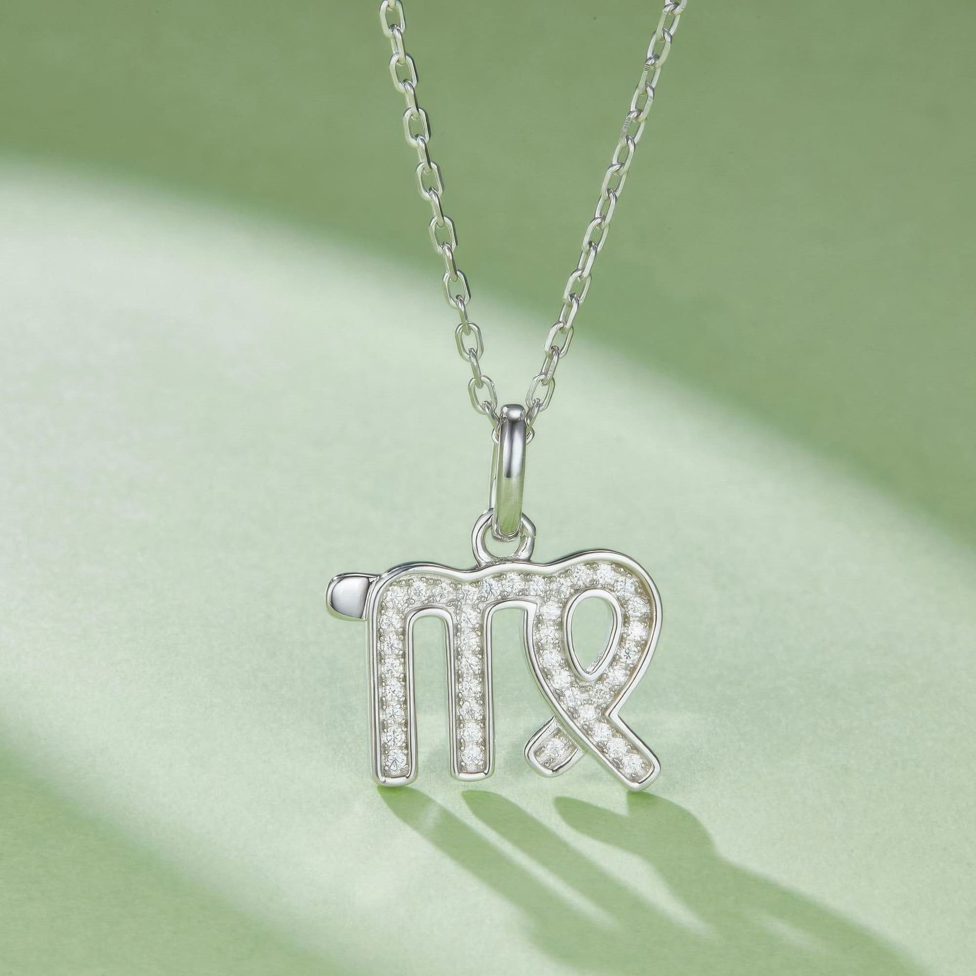 Virgo Zodiac Moissanite Pendant Necklace | Pavé Sterling Silver Astrology Charm - Image 3