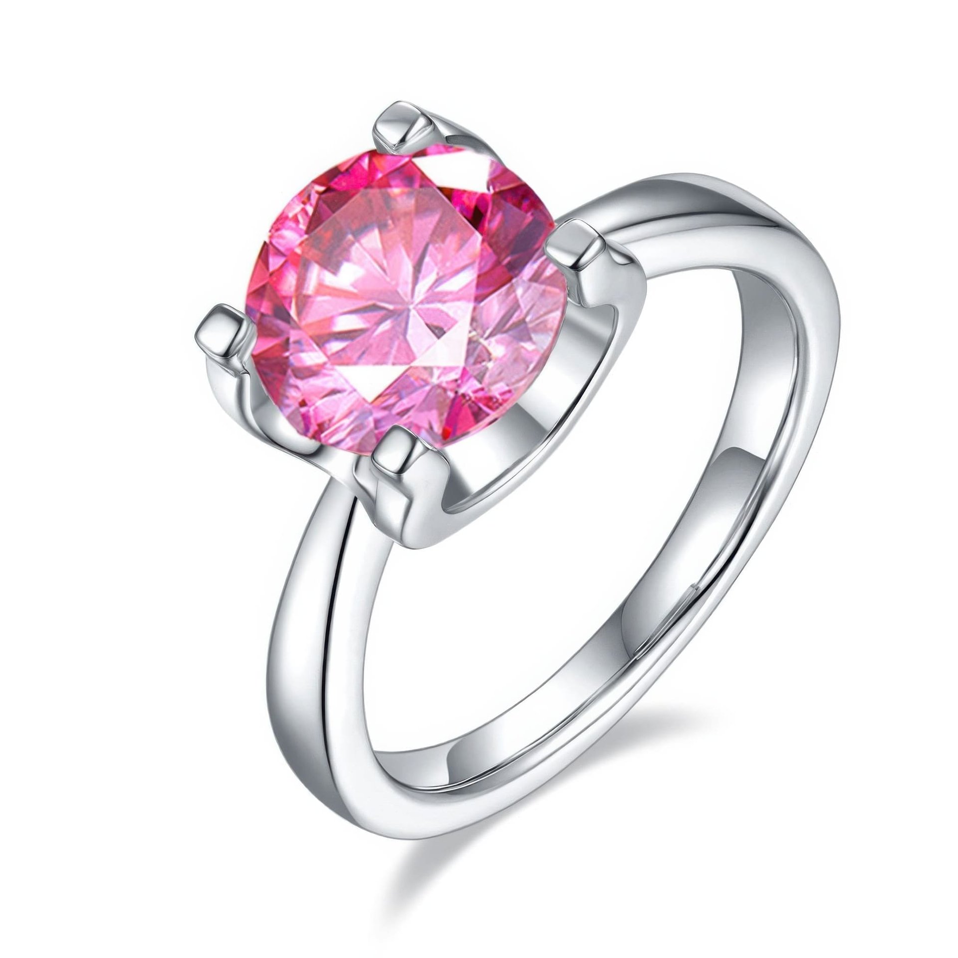 3 Carat Round Moissanite Solitaire Ring | 4-Prong 925 Sterling Silver | DEF VVS