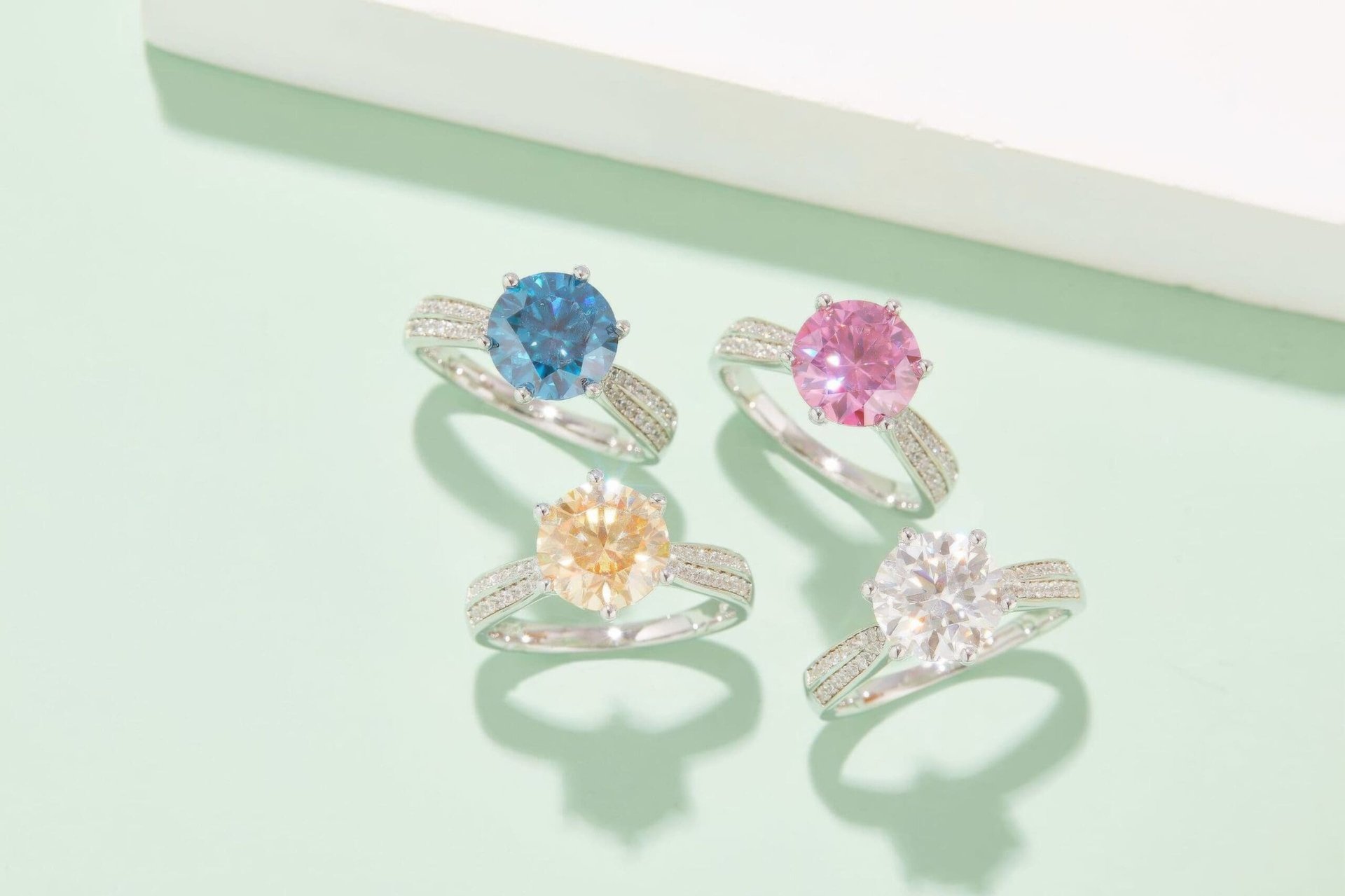 Luxury Statement Moissanite Solitaire Ring | 3ct Round 6-Prong Pavé Shoulders | DEF VVS - Image 3