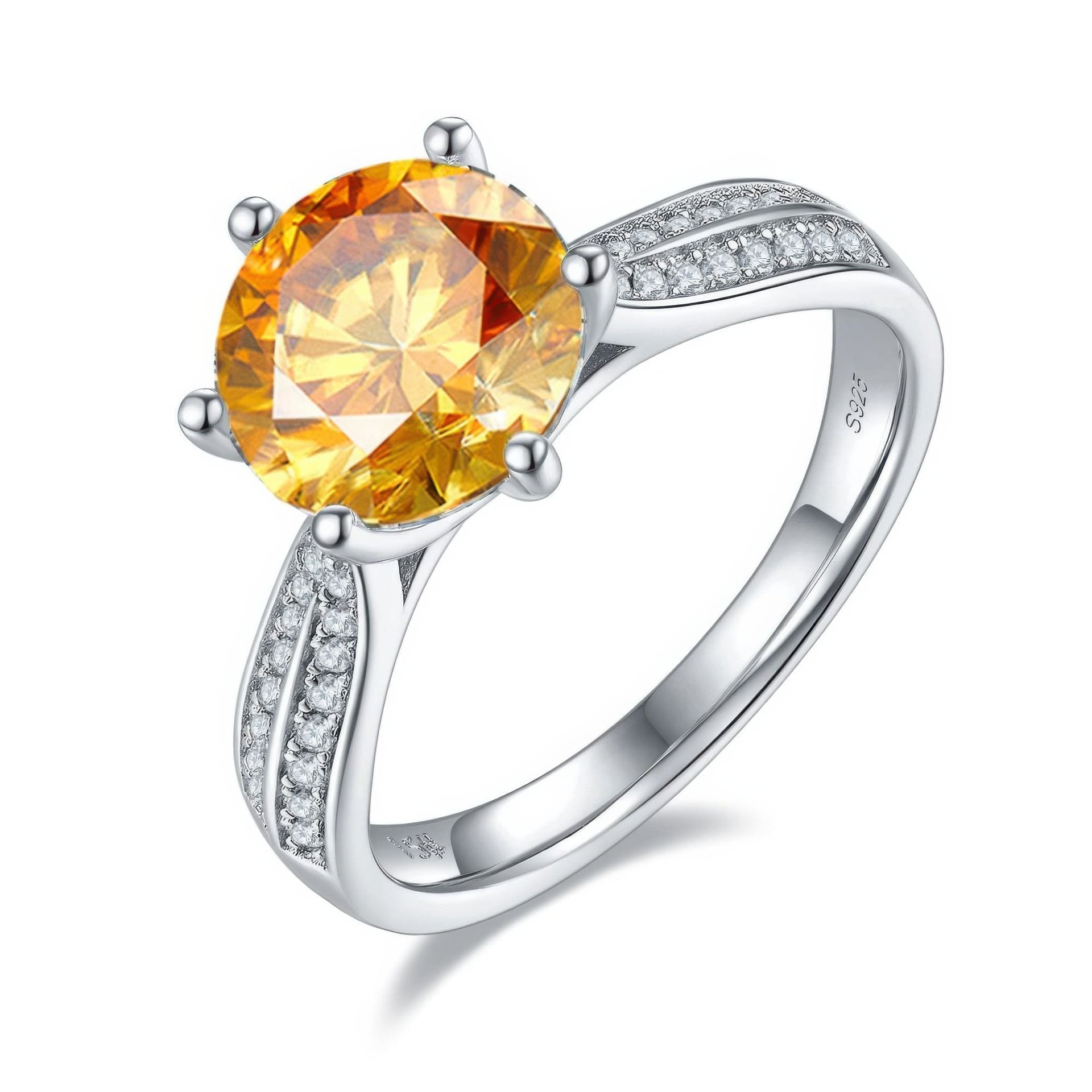 Luxury Statement Moissanite Solitaire Ring | 3ct Round 6-Prong Pavé Shoulders | DEF VVS - Image 4