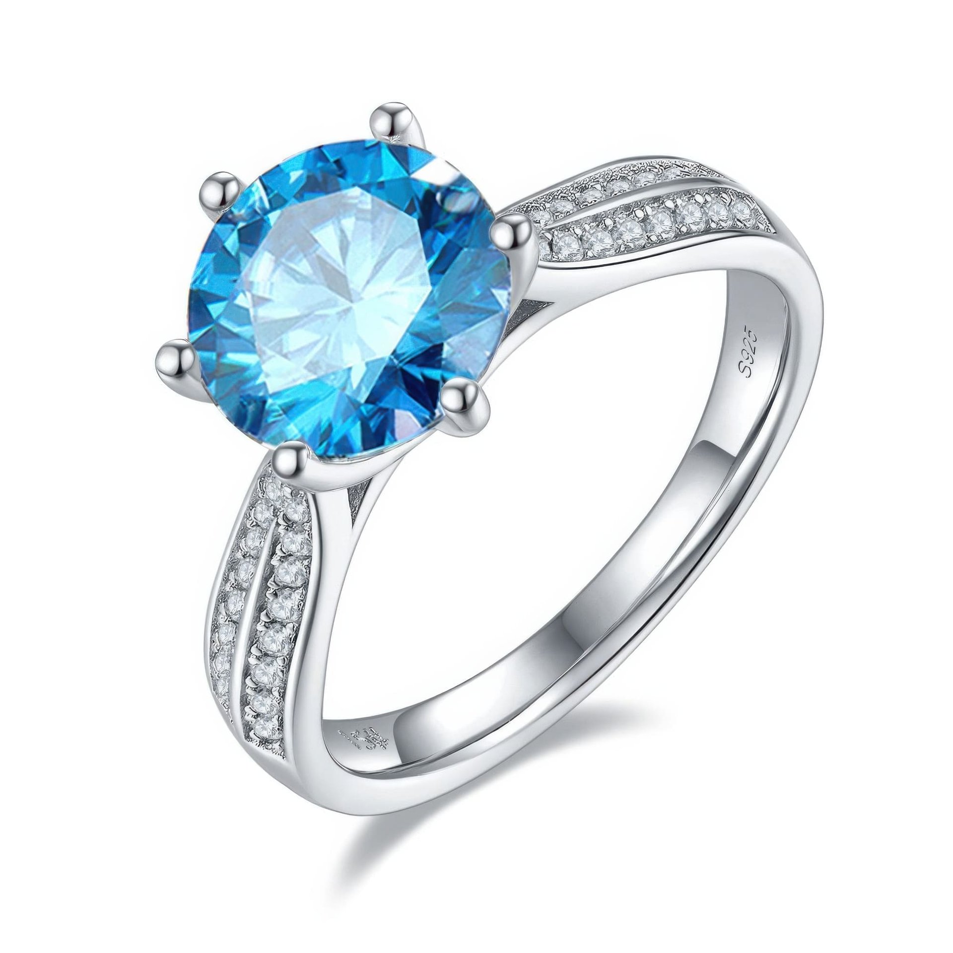 Luxury Statement Moissanite Solitaire Ring | 3ct Round 6-Prong Pavé Shoulders | DEF VVS - Image 5