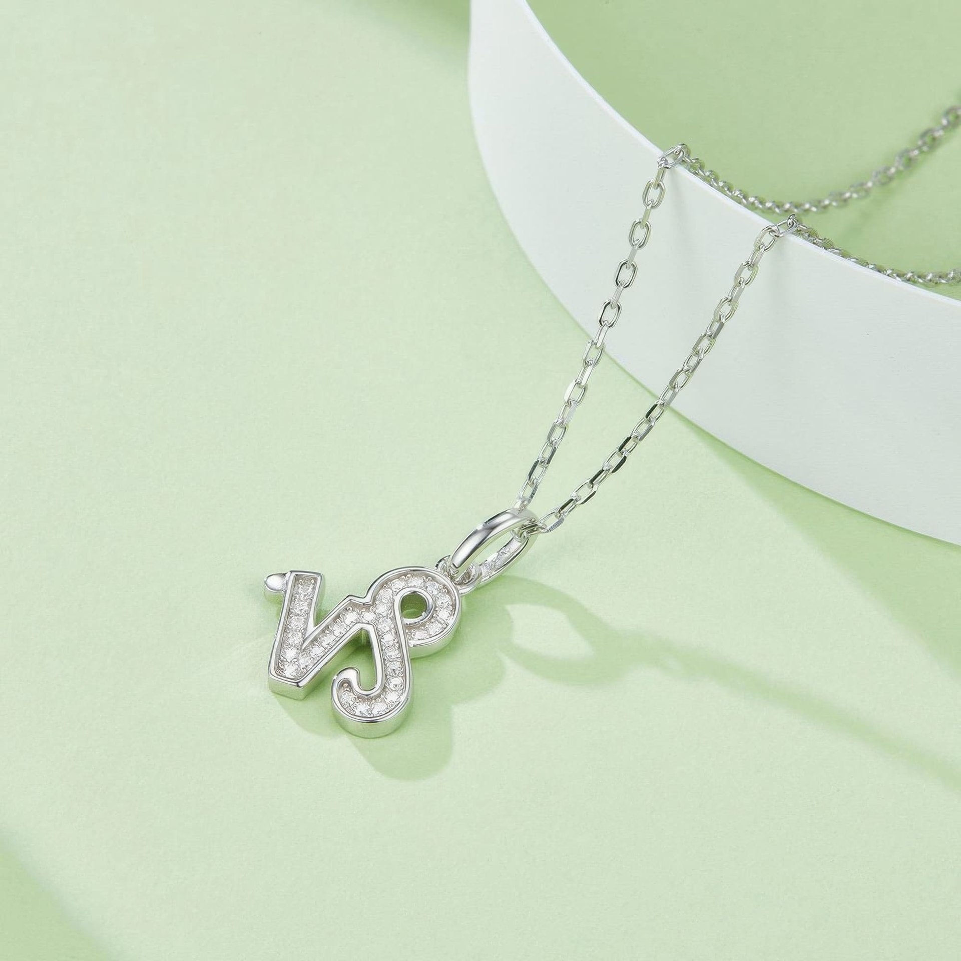 Capricorn Zodiac Moissanite Necklace | Pave Sea-Goat Glyph | 925 Sterling Silver Pendant - Image 2