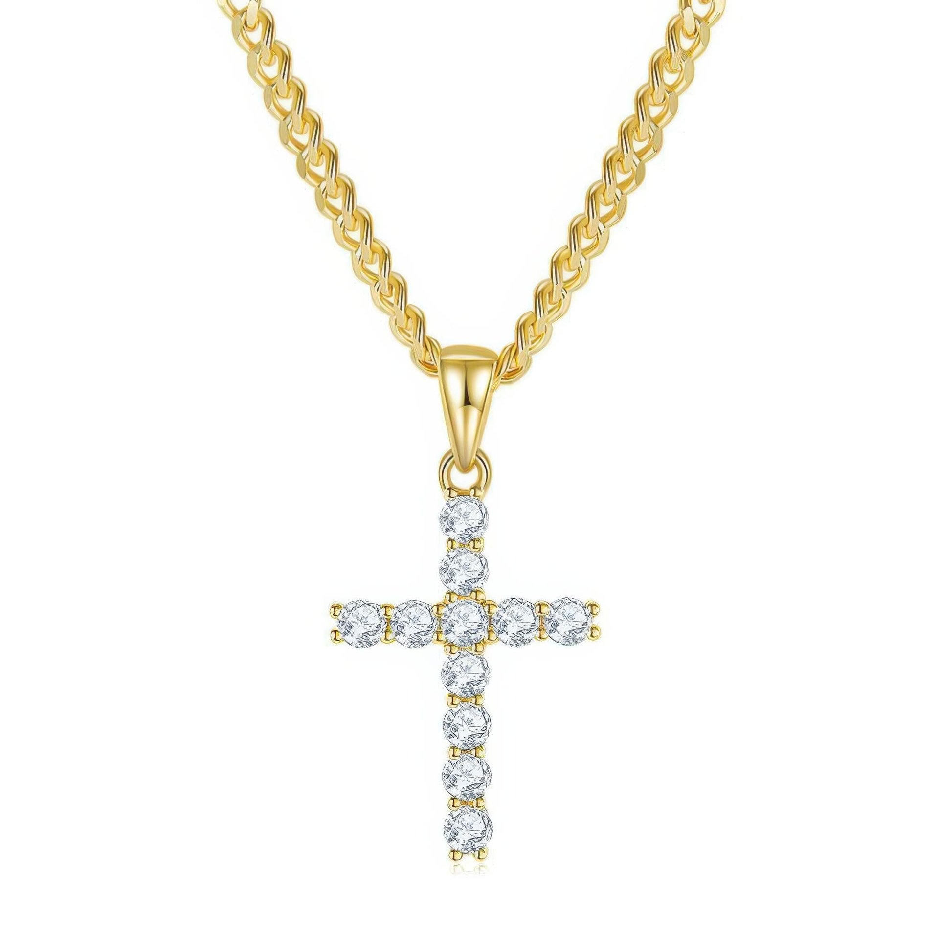 3mm Moissanite Cross Pendant Necklace | Dainty Prong-Set 925 Silver - Image 7