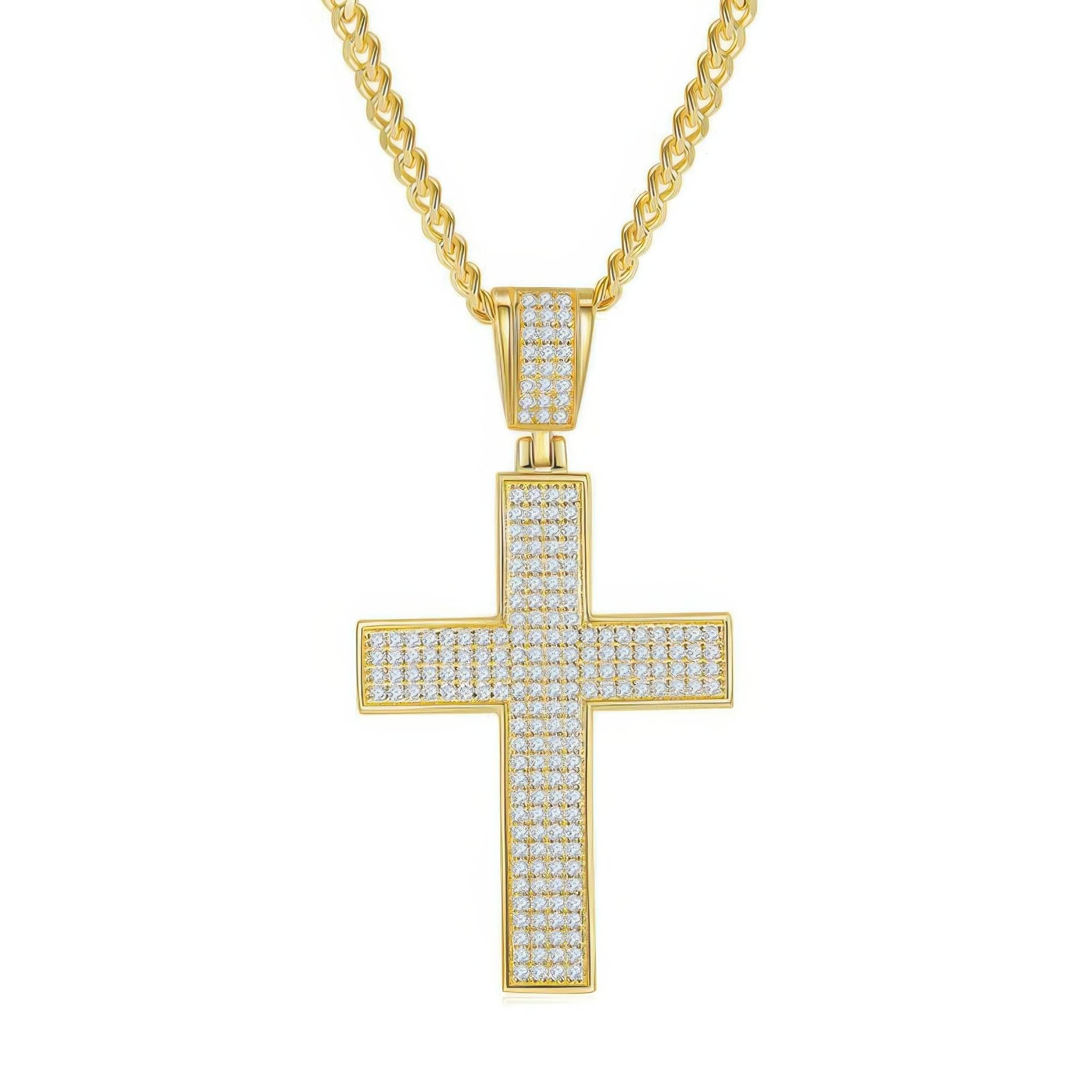Men's Pave Moissanite Cross Pendant Necklace | Fully Iced 925 Silver | Latin Cross - Image 5