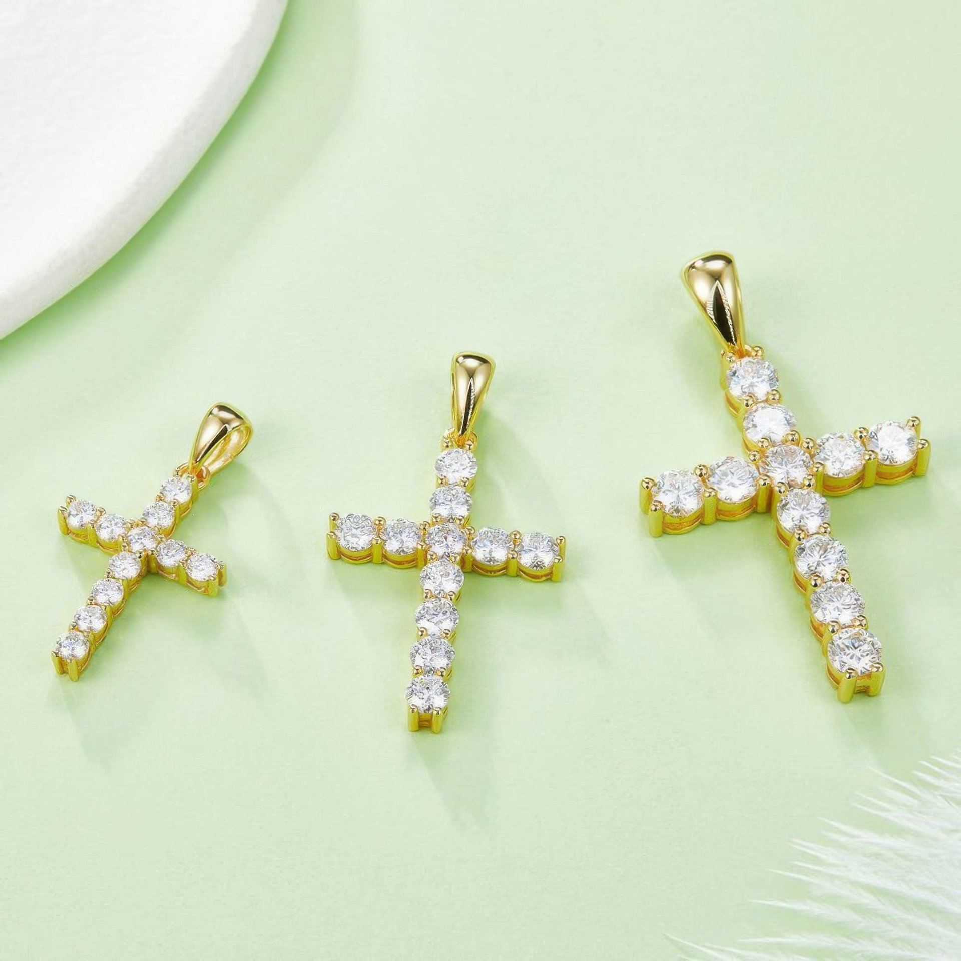 5mm Moissanite Cross Pendant Necklace | Prong-Set 925 Silver Religious Jewelry - Image 5