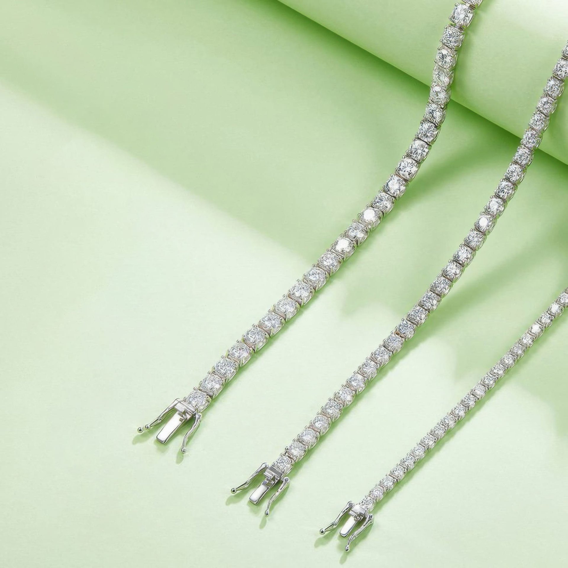 4mm Moissanite Tennis Bracelet | 925 Sterling Silver Single-Row | Brilliant Round Cut - Image 3