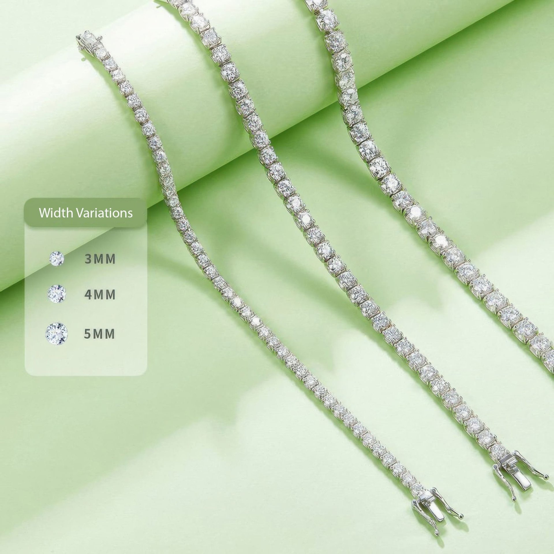 4mm Moissanite Tennis Bracelet | 925 Sterling Silver Single-Row | Brilliant Round Cut - Image 5