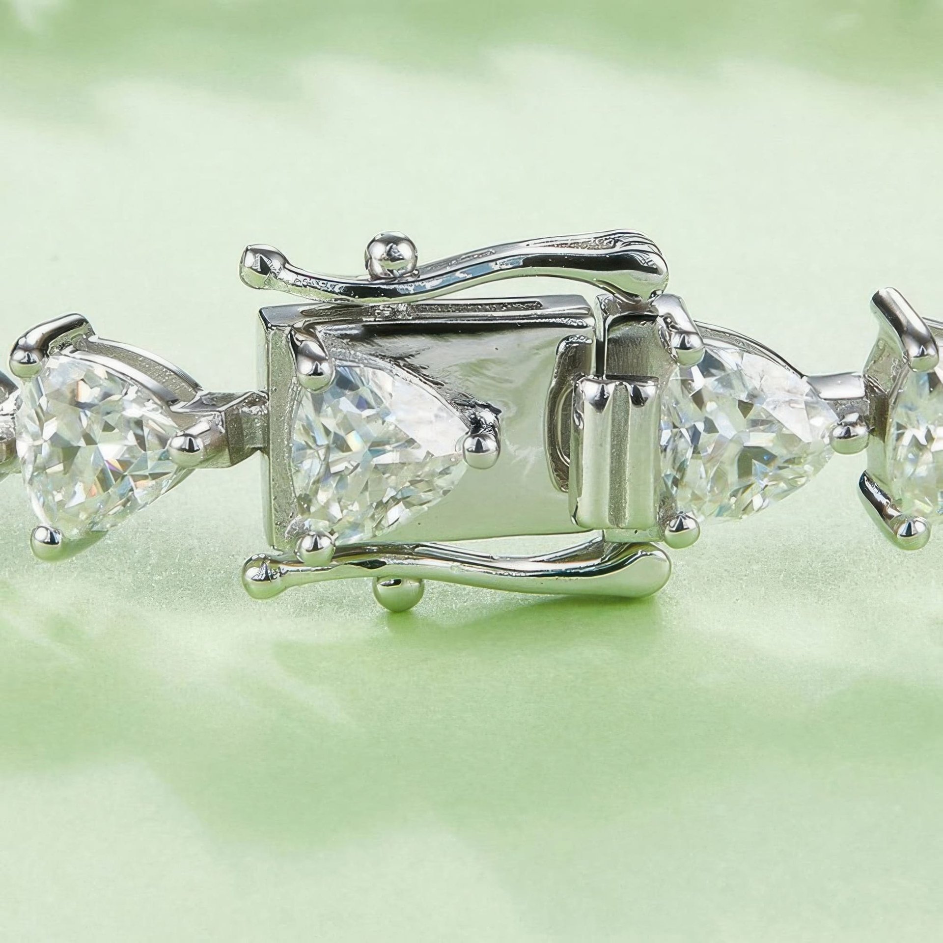 Heart-Cut Moissanite Tennis Bracelet | 2ct DEW Hearts | 925 Silver White Gold Plated - Image 4