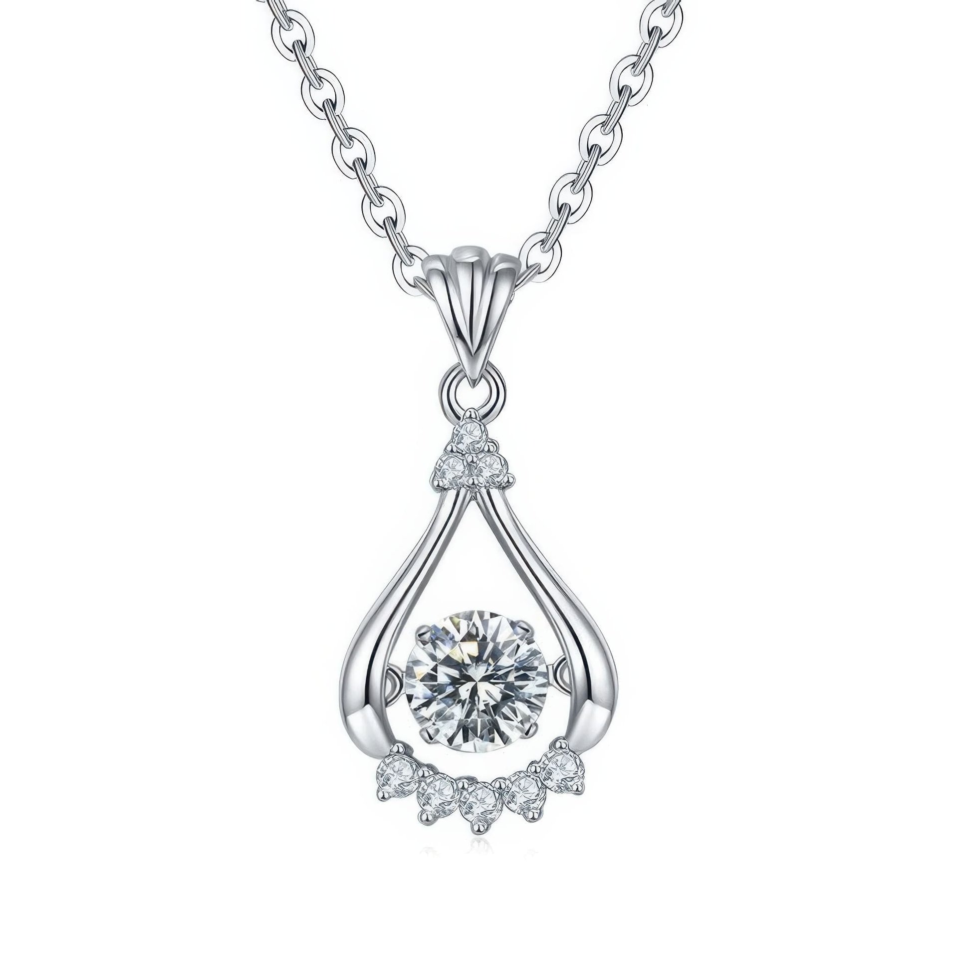Teardrop Moissanite Drop Pendant Necklace | 925 Sterling Silver