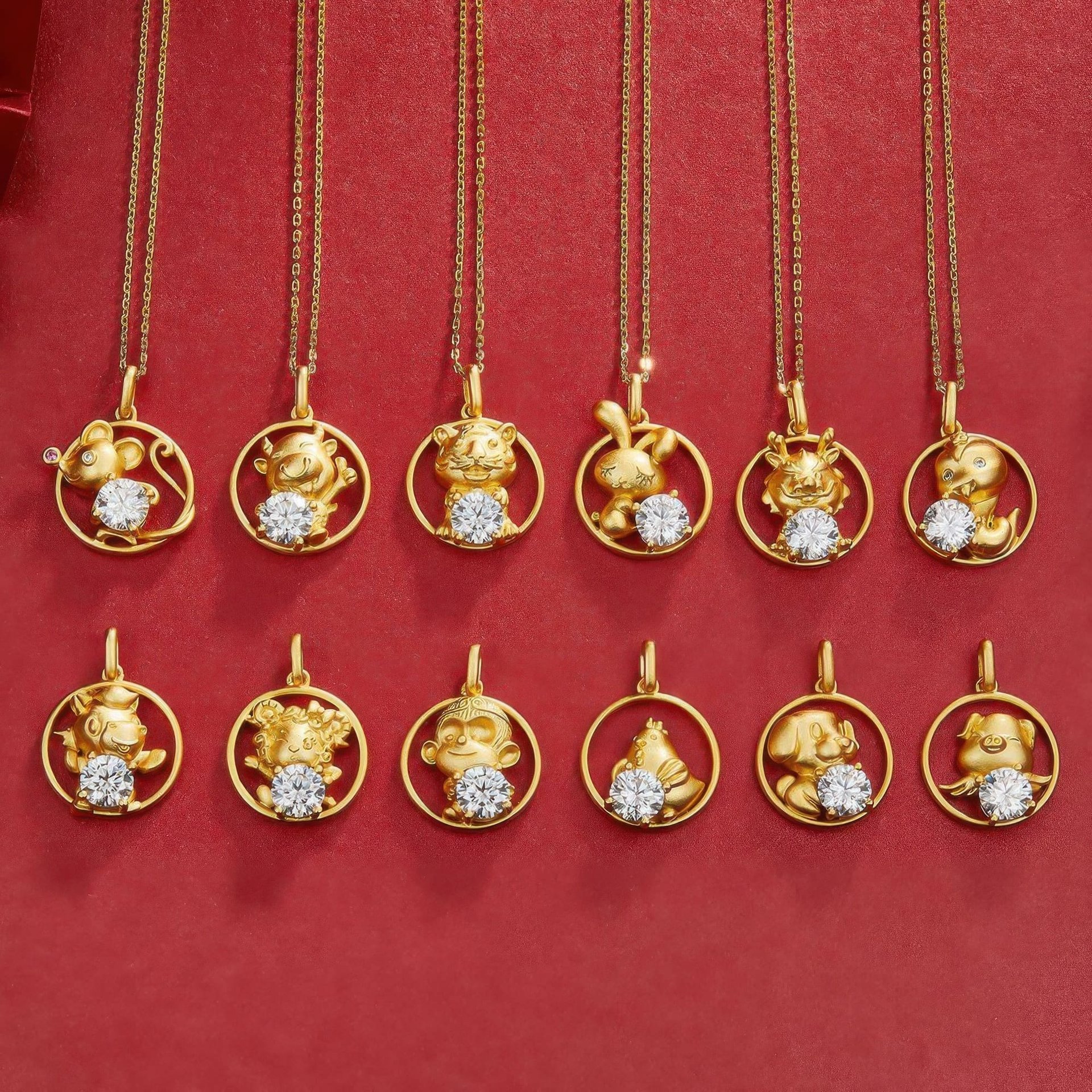 Chinese Zodiac Sheep Moissanite Pendant Necklace | Round Solitaire | 22K Gold-Plated 925 Silver - Image 6