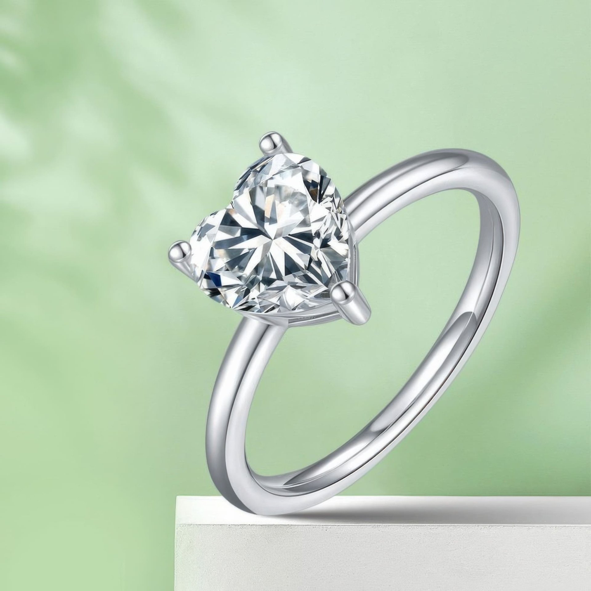 2ct Heart Cut Moissanite Ring | 925 Silver Solitaire Promise Ring | DEF Colorless - Image 5