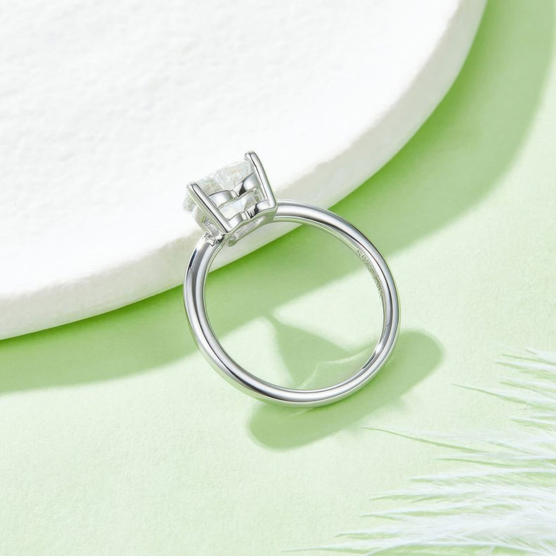 2ct Heart Cut Moissanite Ring | 925 Silver Solitaire Promise Ring | DEF Colorless - Image 4