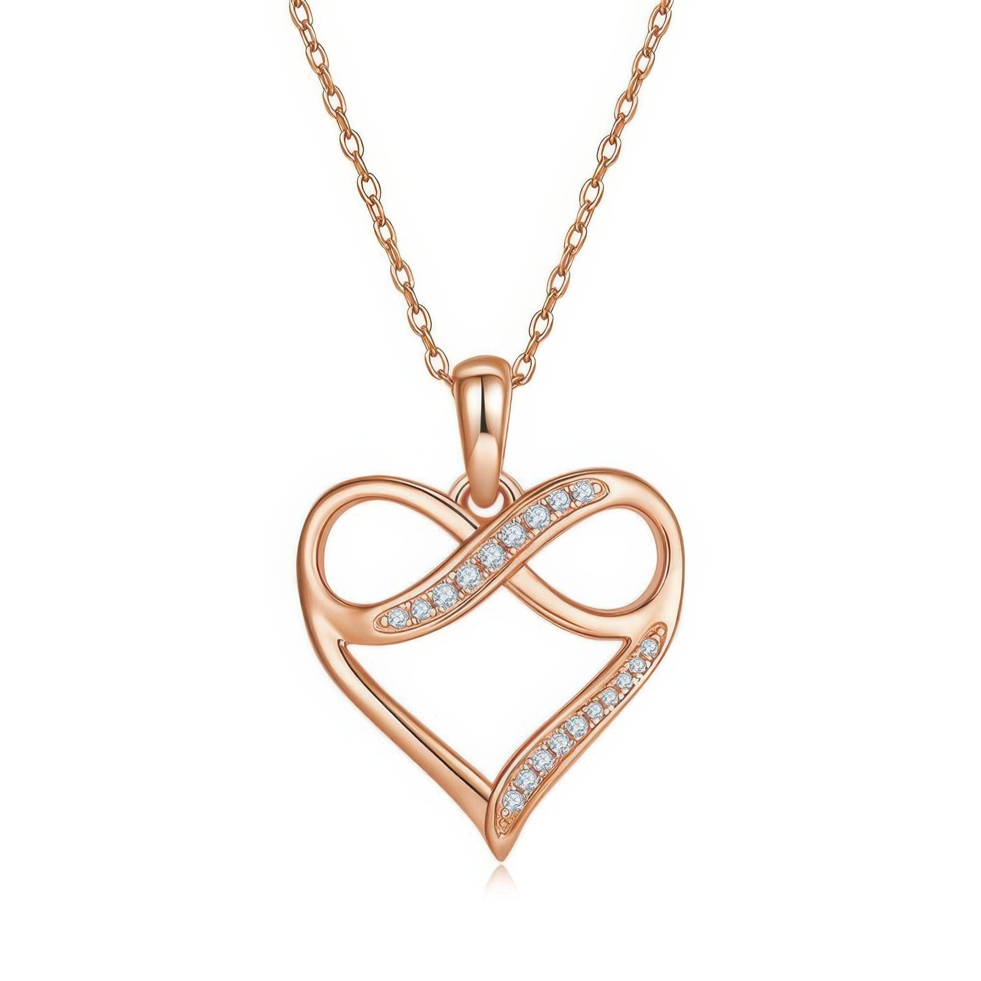 Infinity Heart Moissanite Pendant Necklace | Pavé 925 Sterling Silver | Collarbone Chain - Image 5