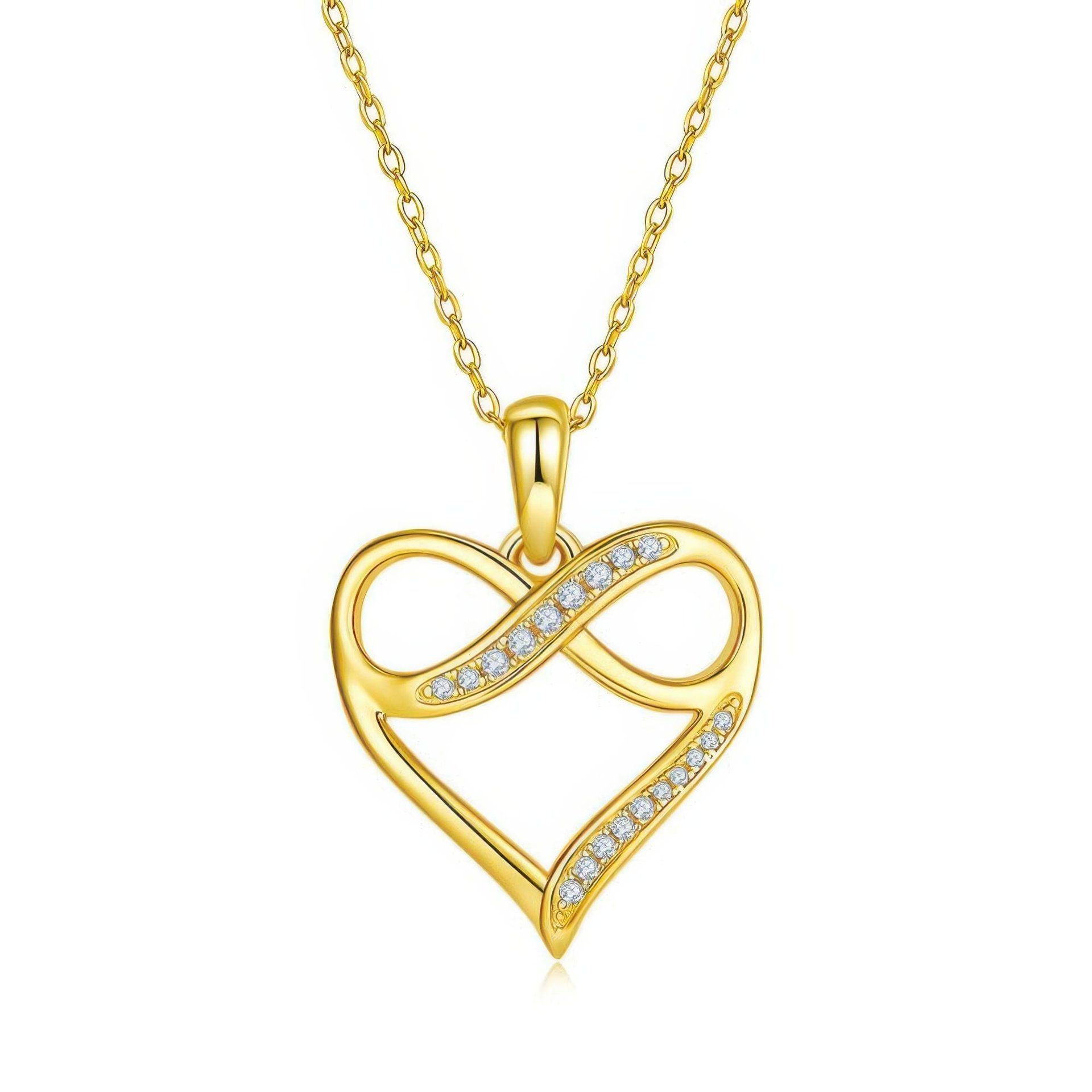 Infinity Heart Moissanite Pendant Necklace | Pavé 925 Sterling Silver | Collarbone Chain - Image 7