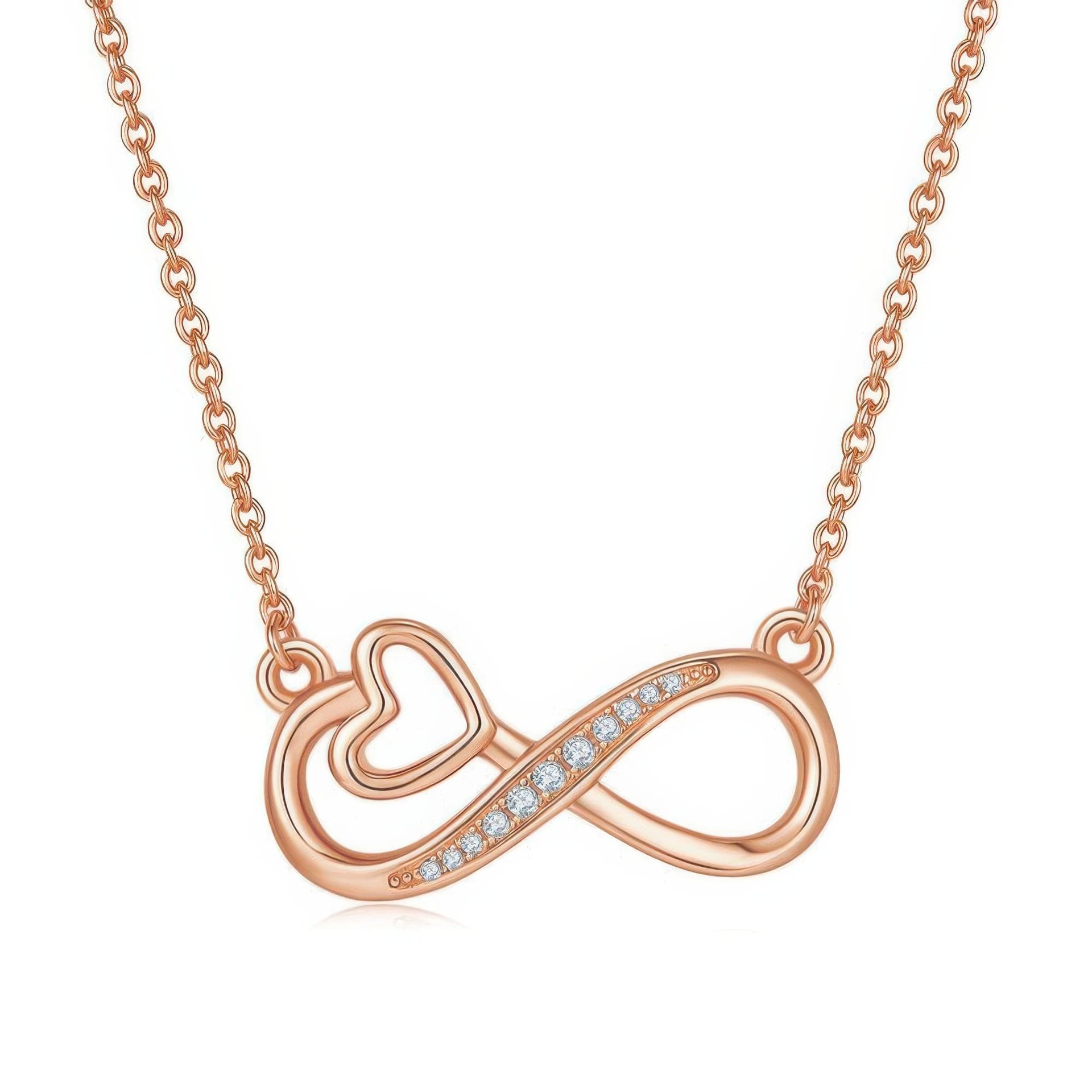 Infinity Heart Moissanite Necklace | Dainty Pavé 925 Sterling Silver | Collarbone Chain for Women - Image 5