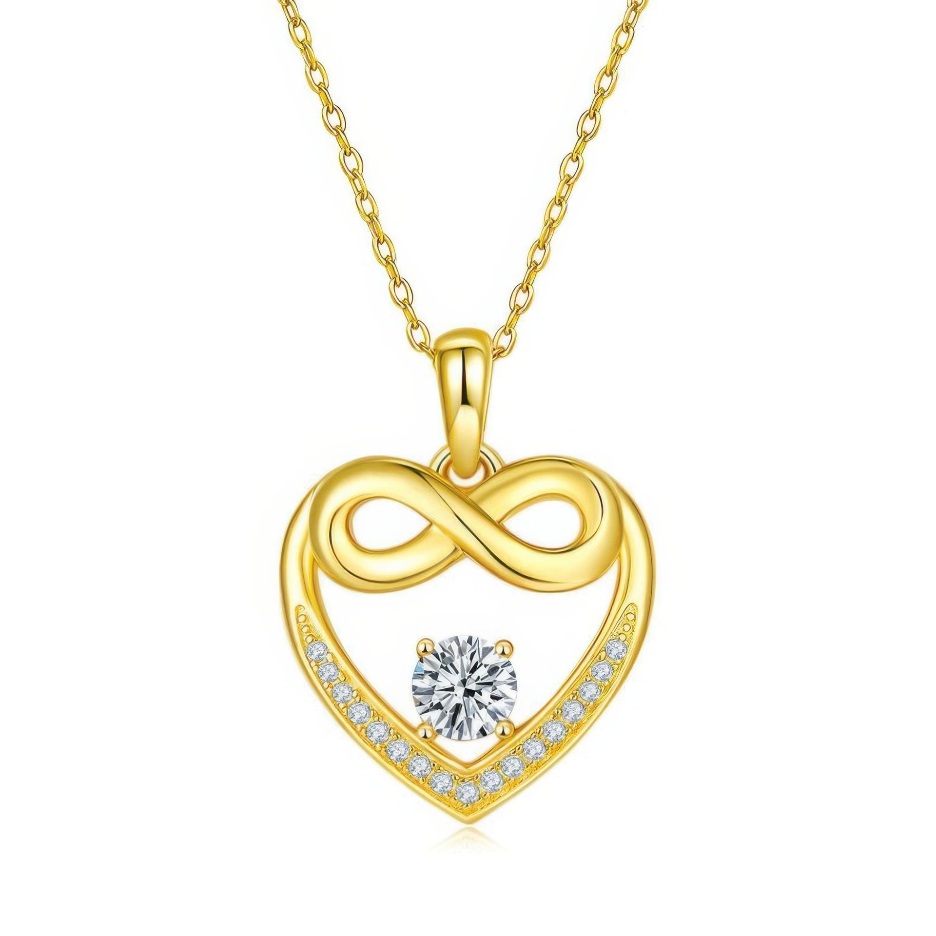 Infinity Heart Moissanite Pendant Necklace | Round Solitaire | 925 Silver - Image 6