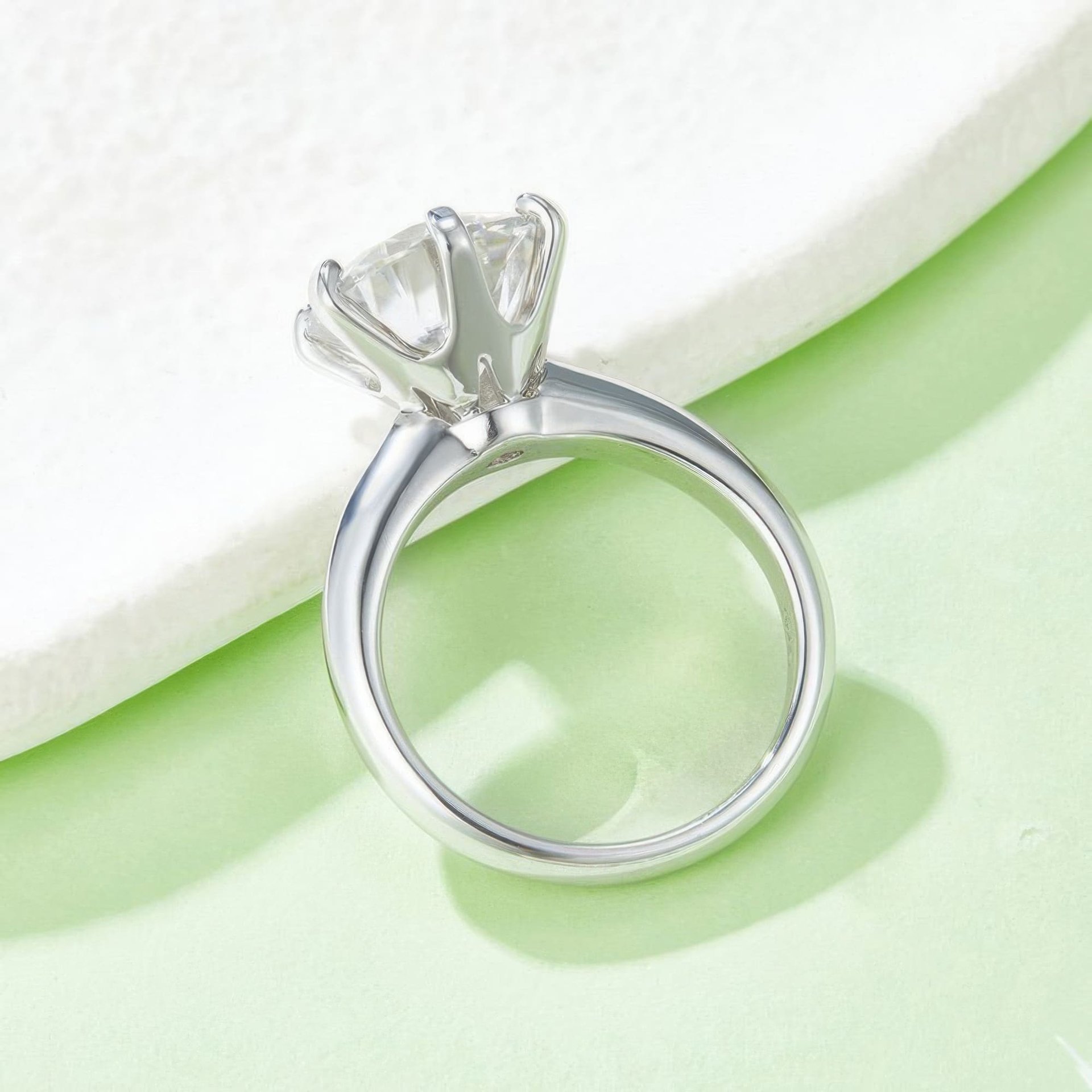 5 Carat Classic Round Moissanite Solitaire Ring | 6-Prong Setting | 925 Sterling Silver - Image 3