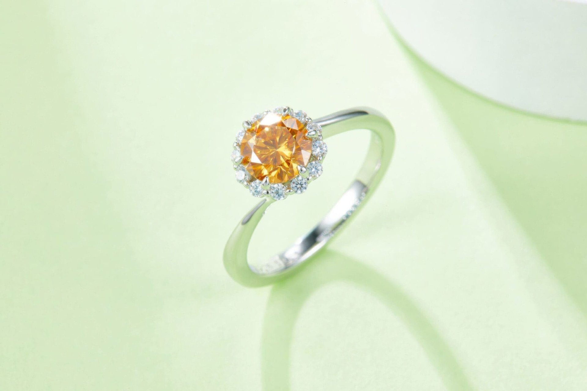 1ct Moissanite Halo Ring | Round Brilliant Cluster | 925 Sterling Silver - Image 3