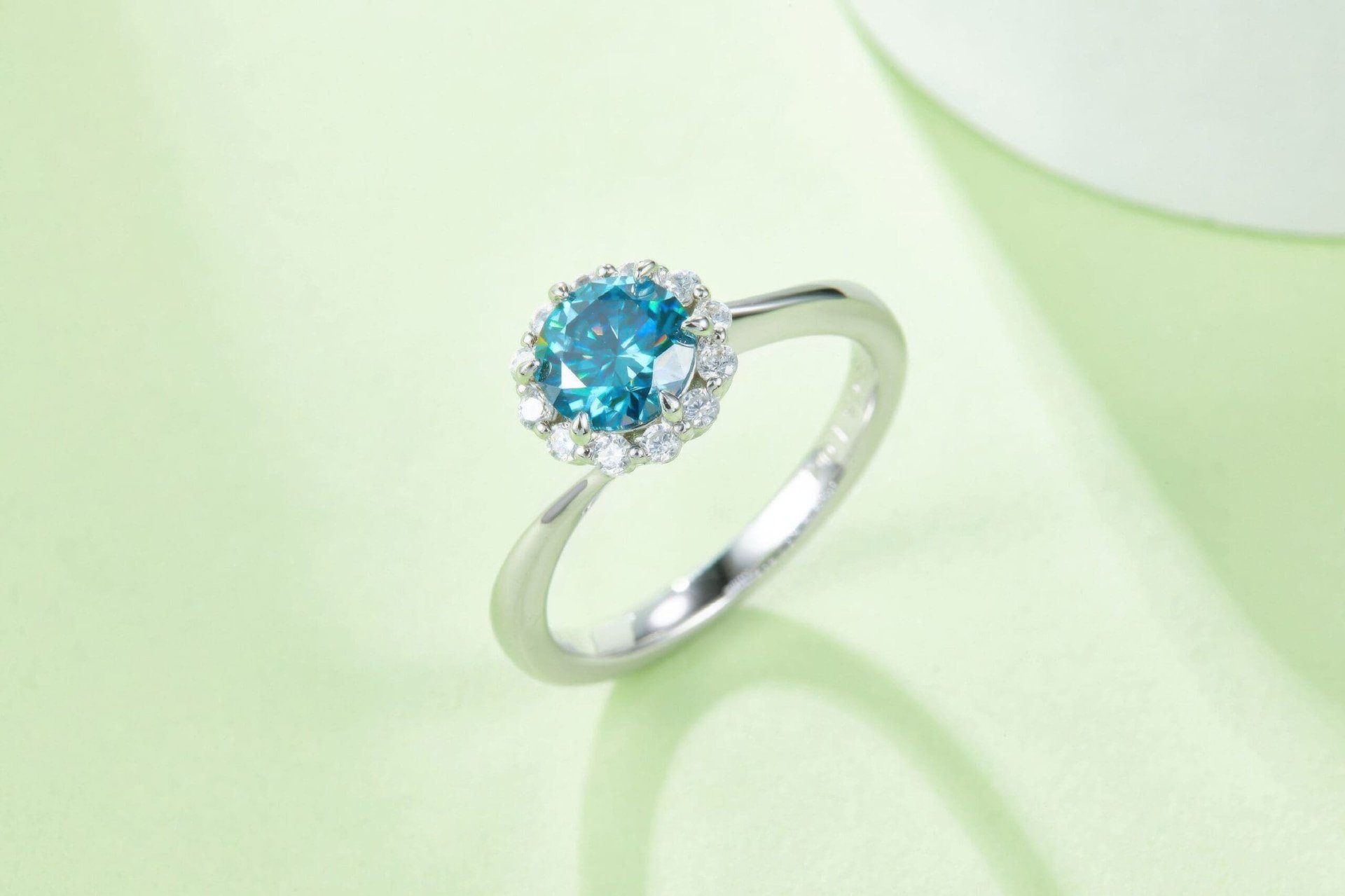 1ct Moissanite Halo Ring | Round Brilliant Cluster | 925 Sterling Silver - Image 4
