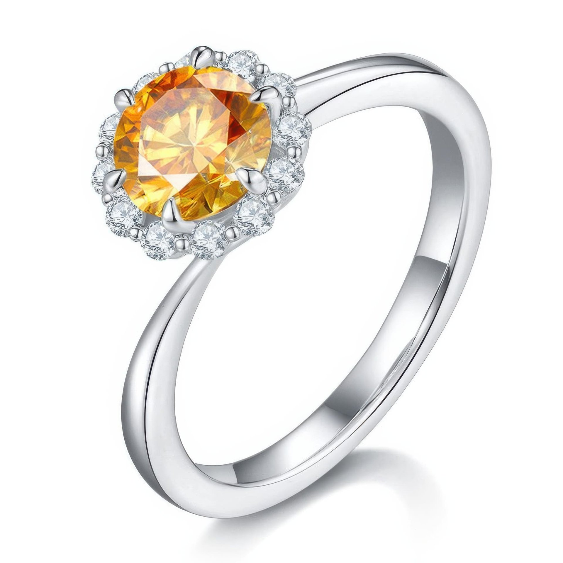 1ct Moissanite Halo Ring | Round Brilliant Cluster | 925 Sterling Silver - Image 6