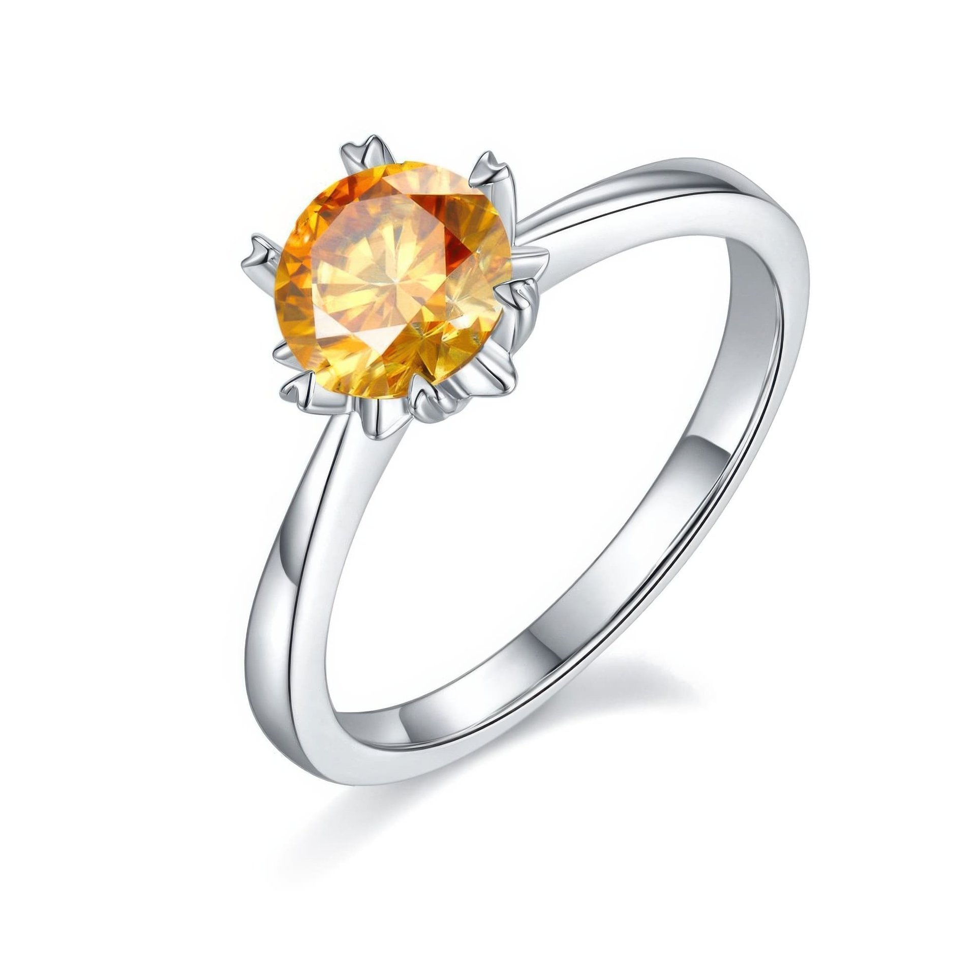 Snowflake Moissanite Solitaire Ring | 1ct Round Brilliant | 18K White Gold Plated 925 Silver - Image 10