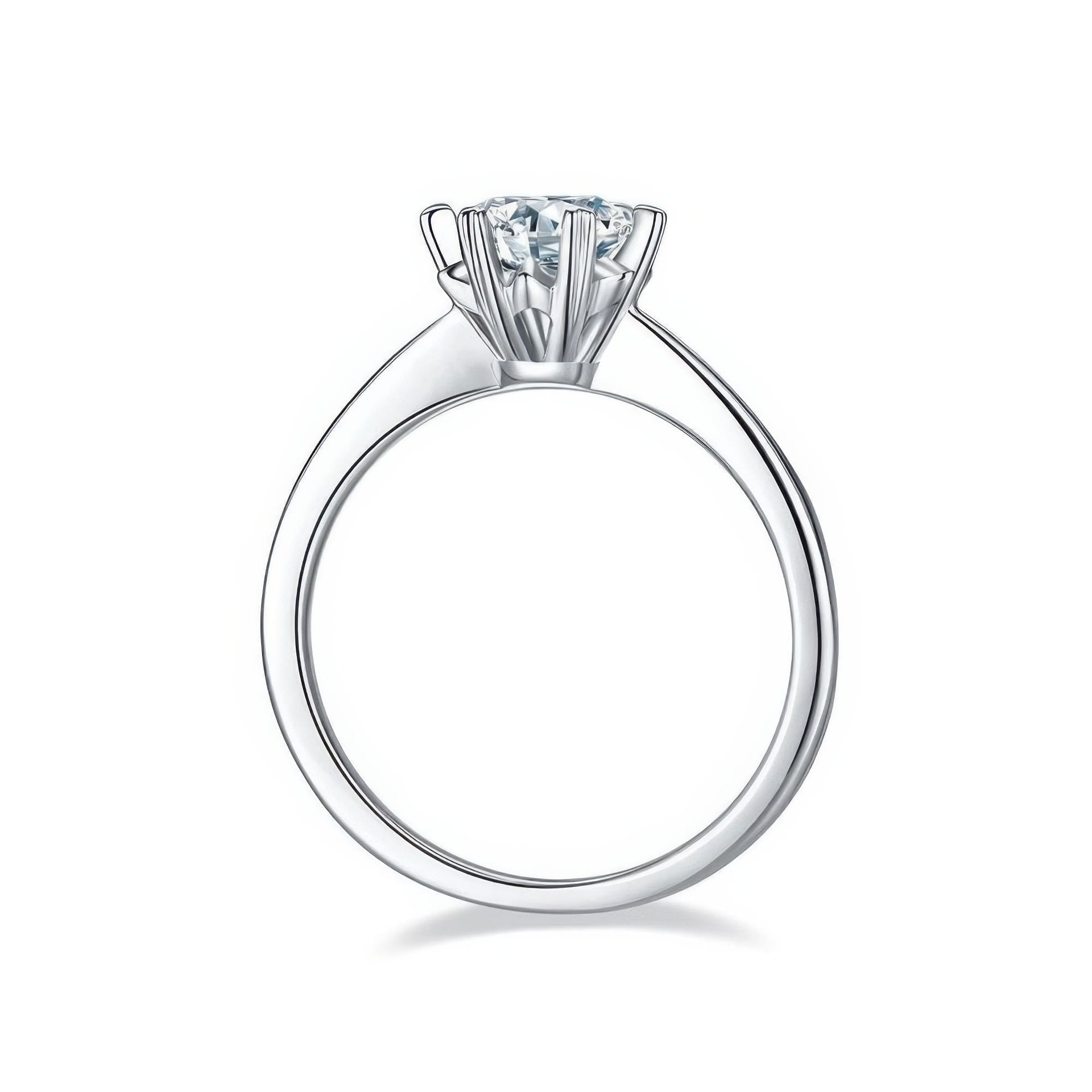 Snowflake Moissanite Solitaire Ring | 1ct Round Brilliant | 18K White Gold Plated 925 Silver - Image 12