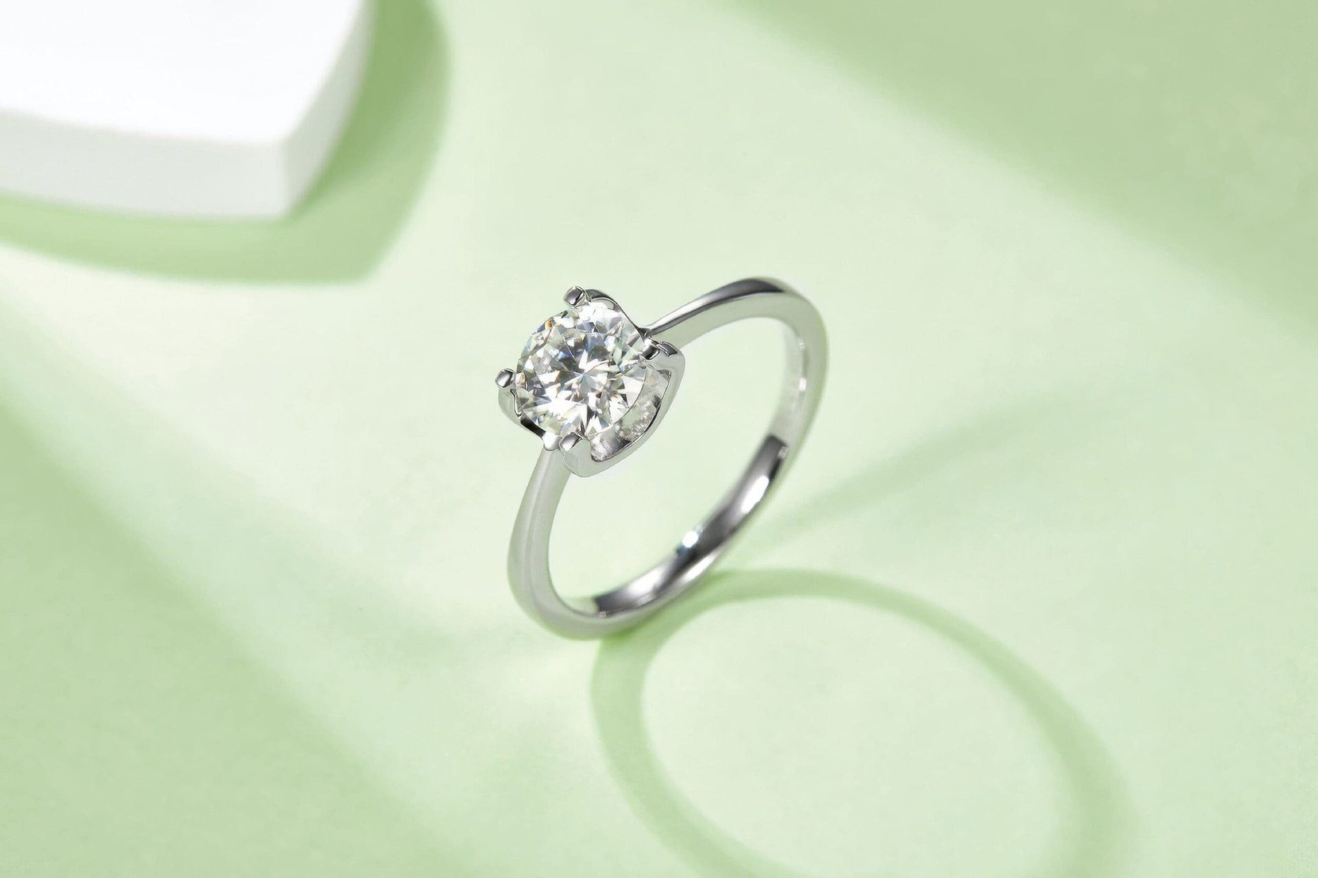 1ct Moissanite Solitaire Ring | Cushion Halo Gallery | 925 Sterling Silver - Image 2