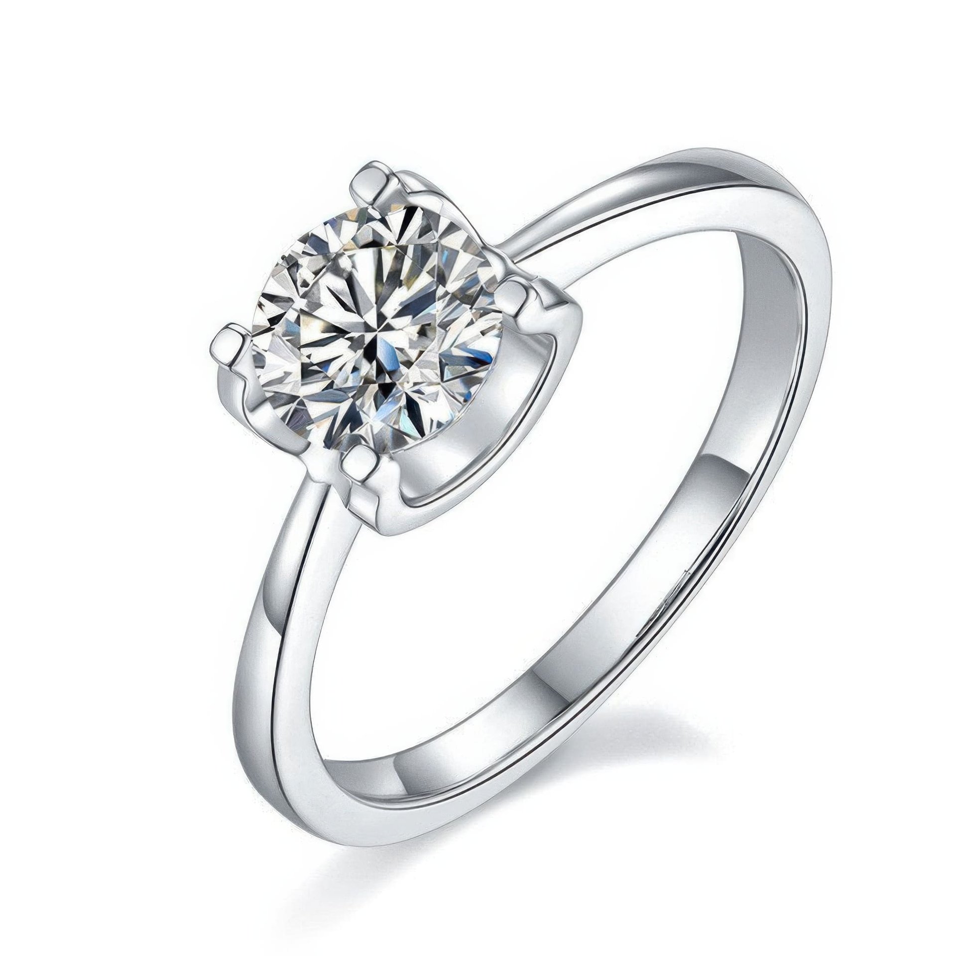 1ct Moissanite Solitaire Ring | Cushion Halo Gallery | 925 Sterling Silver