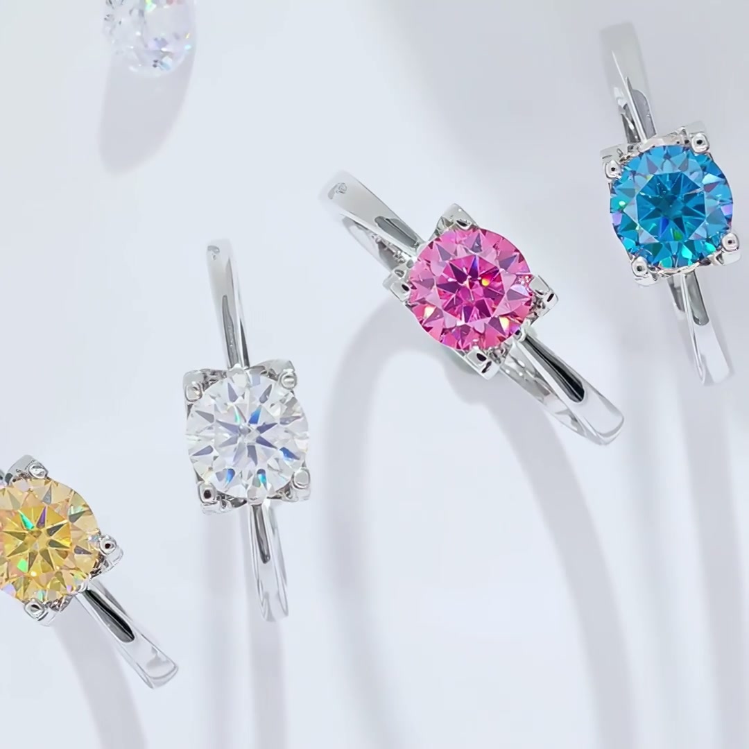 1ct Moissanite Solitaire Ring | Cushion Halo Gallery | 925 Sterling Silver product video thumbnail