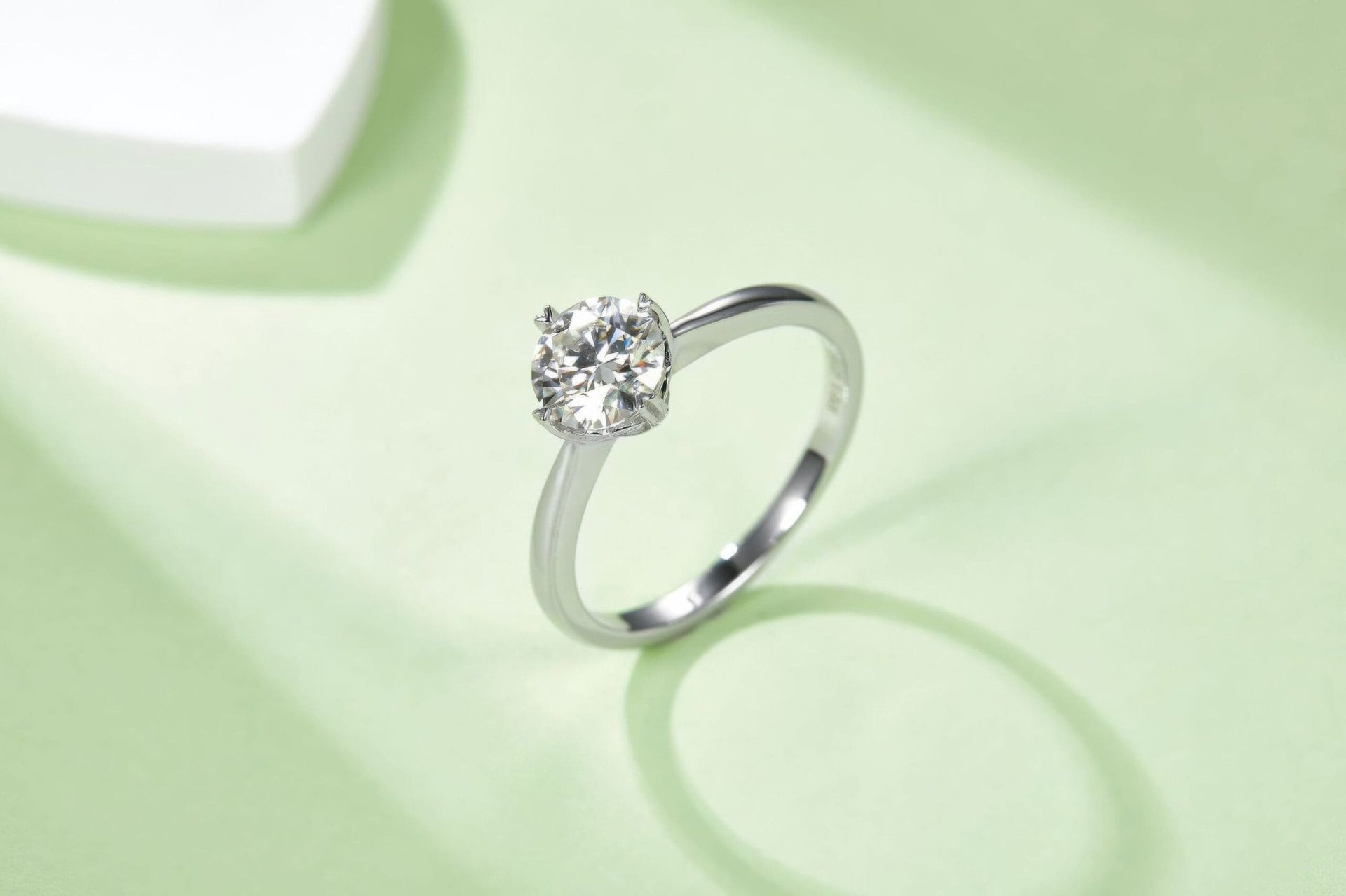 Heart-Prong Round Moissanite Solitaire Ring | 1ct DEW | 925 Sterling Silver Promise Ring - Image 5