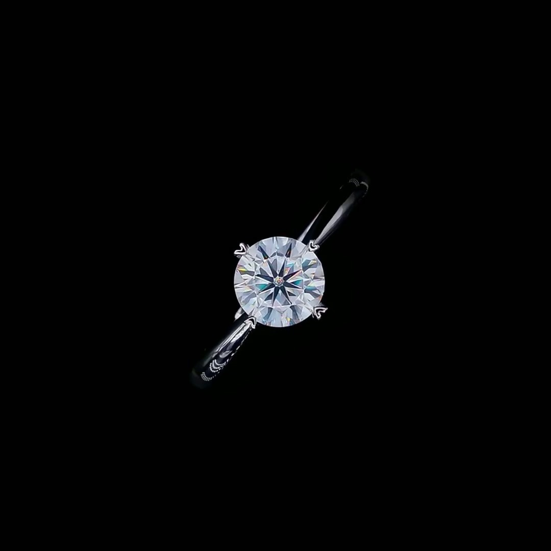 Heart-Prong Round Moissanite Solitaire Ring | 1ct DEW | 925 Sterling Silver Promise Ring product video thumbnail