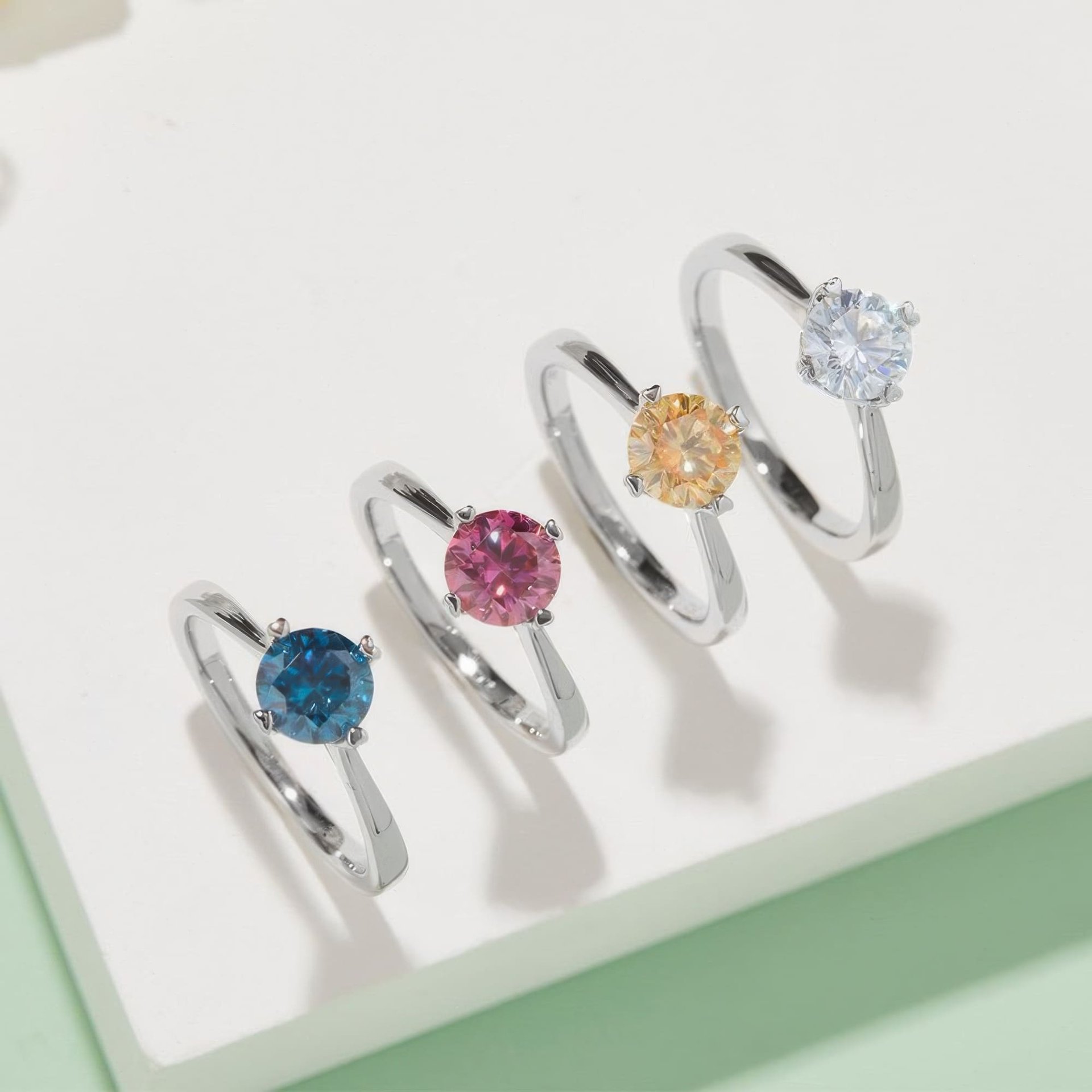 1 Carat Round Moissanite Solitaire Promise Ring | Heart-Prong 925 Sterling Silver - Image 3