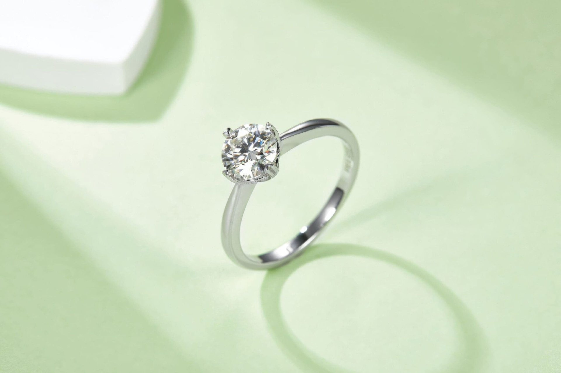 1 Carat Round Moissanite Solitaire Promise Ring | Heart-Prong 925 Sterling Silver - Image 2