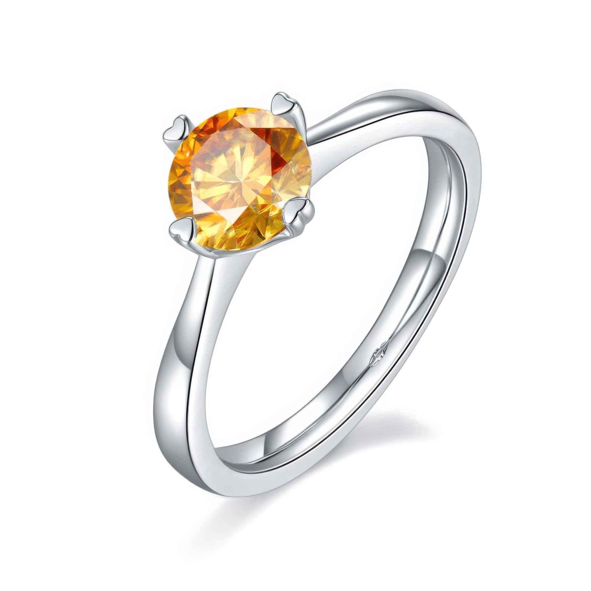 1 Carat Round Moissanite Solitaire Promise Ring | Heart-Prong 925 Sterling Silver - Image 6