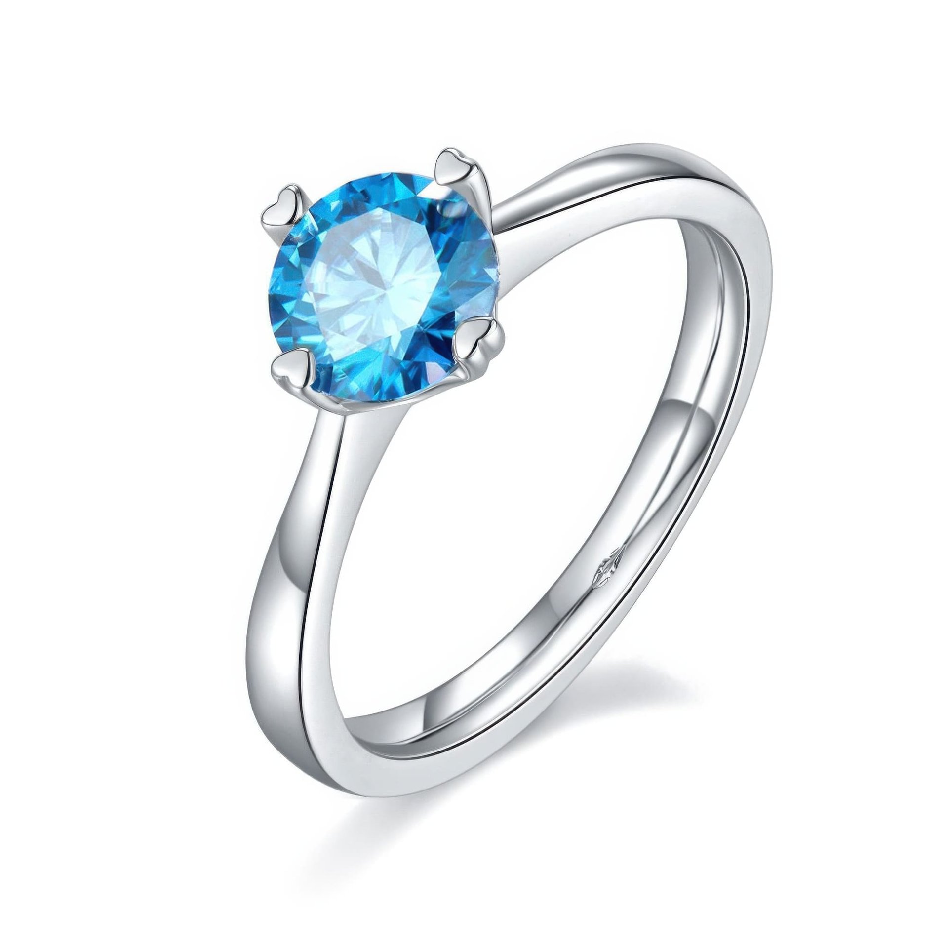 1 Carat Round Moissanite Solitaire Promise Ring | Heart-Prong 925 Sterling Silver - Image 7