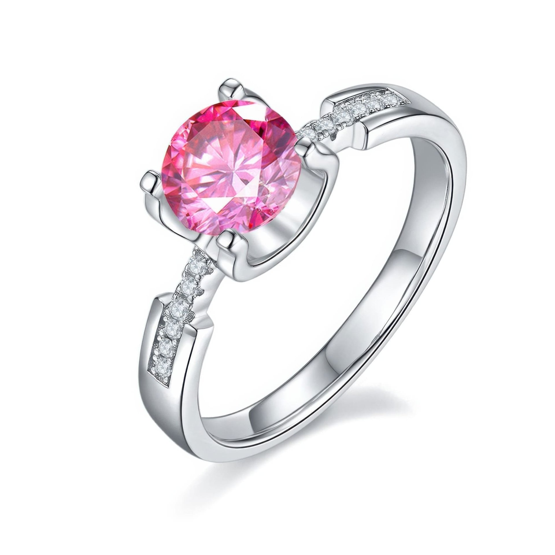 Round Moissanite Solitaire Ring | Pavé Filigree Band | 1ct DEW 925 Sterling Silver - Image 9
