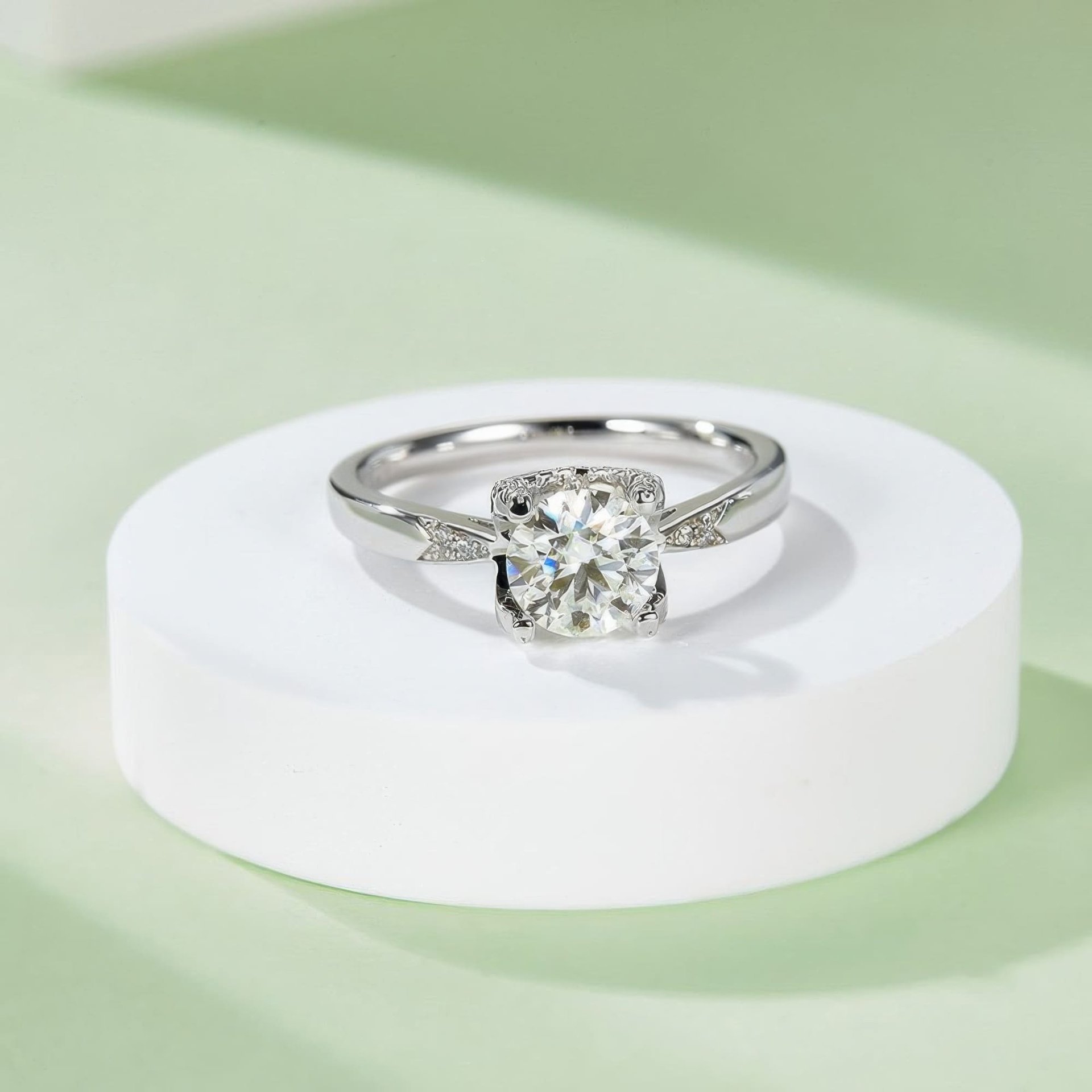 Geometric Moissanite Statement Ring | Trendy INS Style Design - Image 4