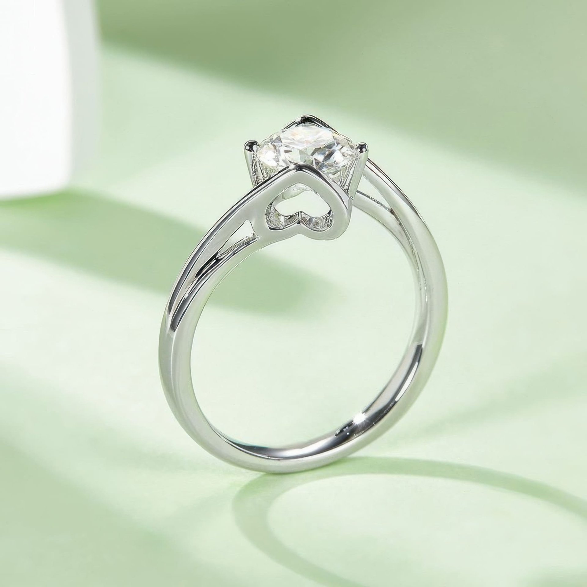 Twisted Bypass Moissanite Solitaire Ring | Round-Cut 1ct DEW 925 Sterling Silver - Image 5