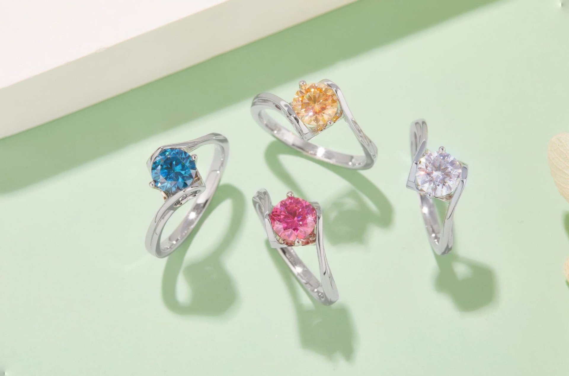Twisted Bypass Moissanite Solitaire Ring | Round-Cut 1ct DEW 925 Sterling Silver - Image 8