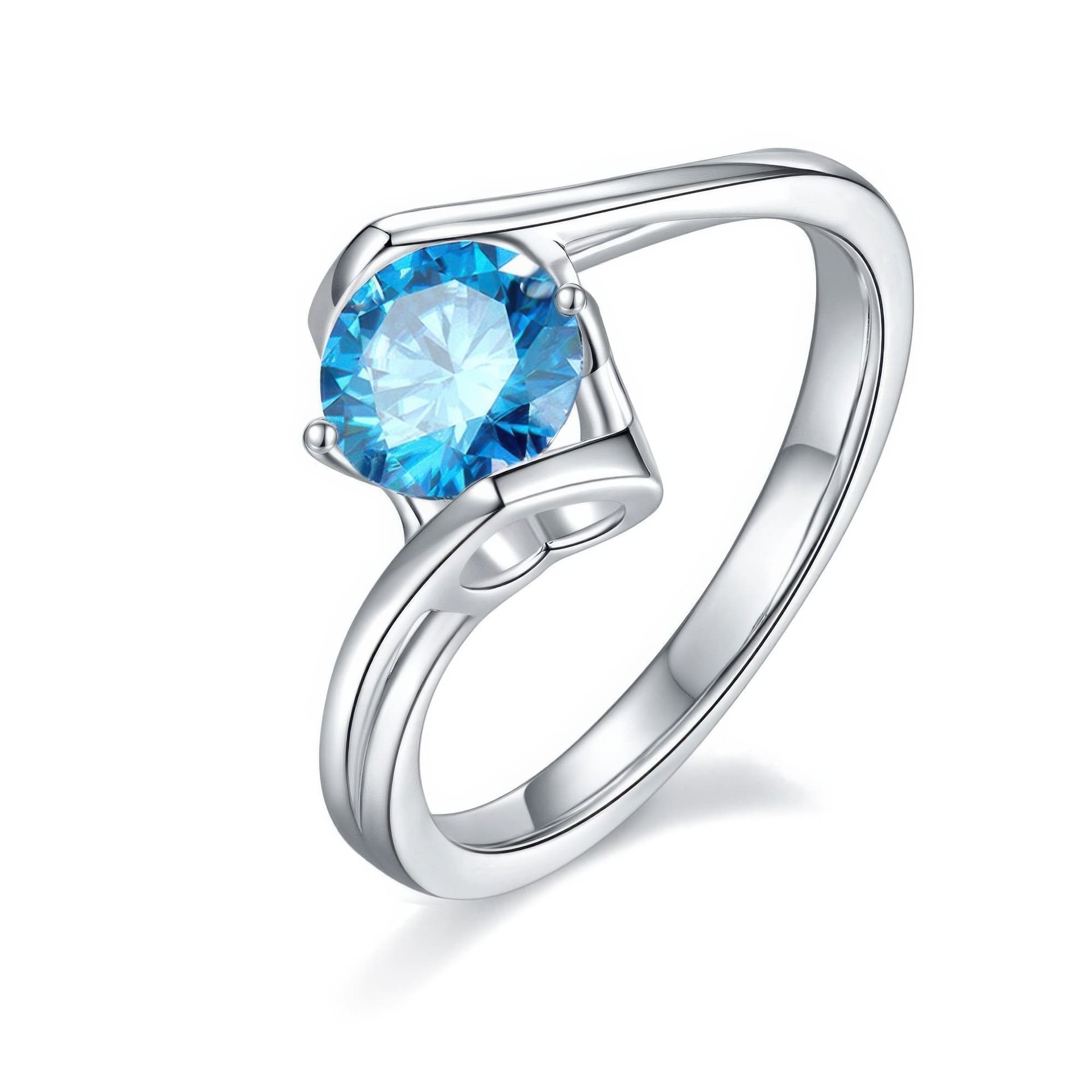 Twisted Bypass Moissanite Solitaire Ring | Round-Cut 1ct DEW 925 Sterling Silver - Image 11