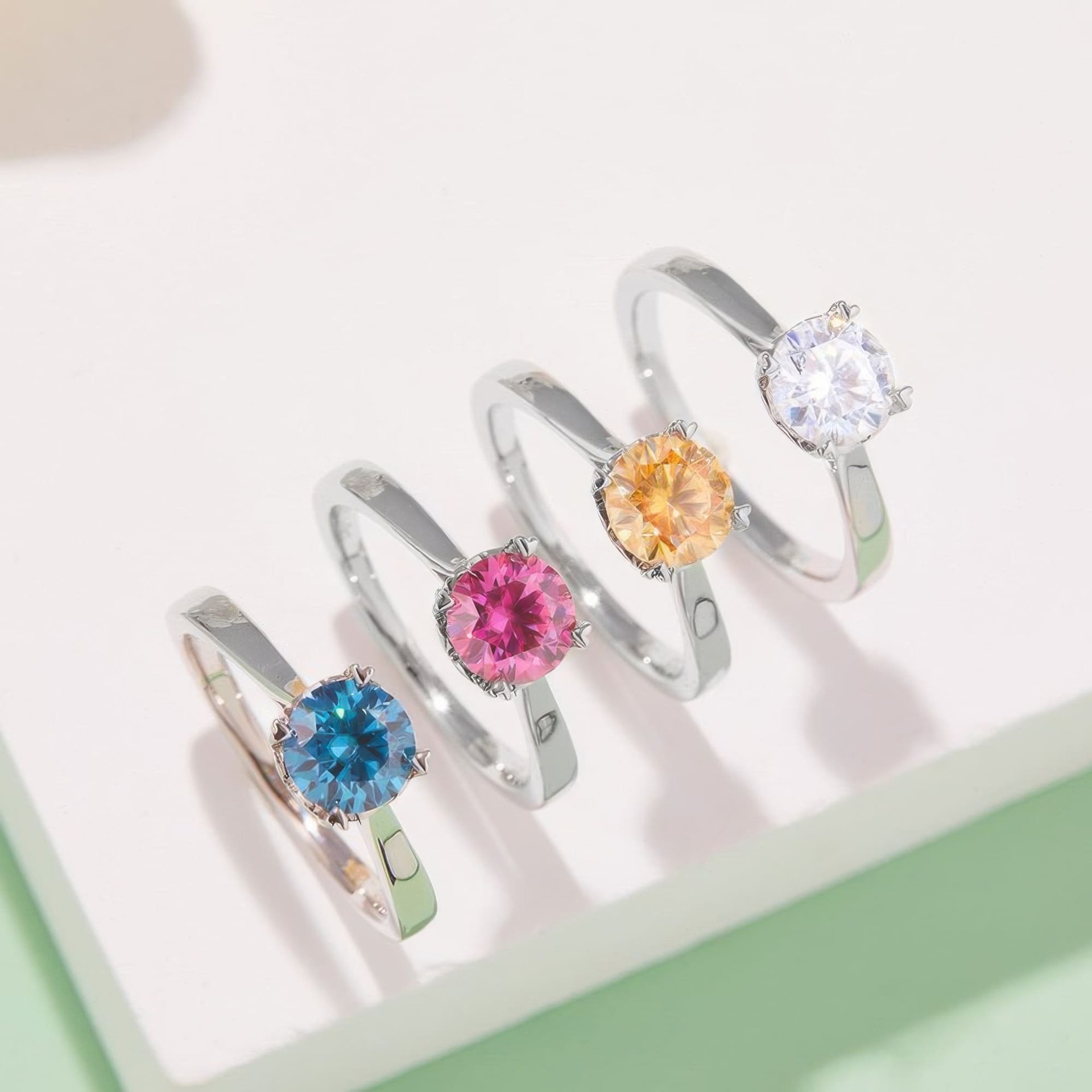 Heart Prong Moissanite Promise Ring | 1ct Round Solitaire | 925 Sterling Silver - Image 7